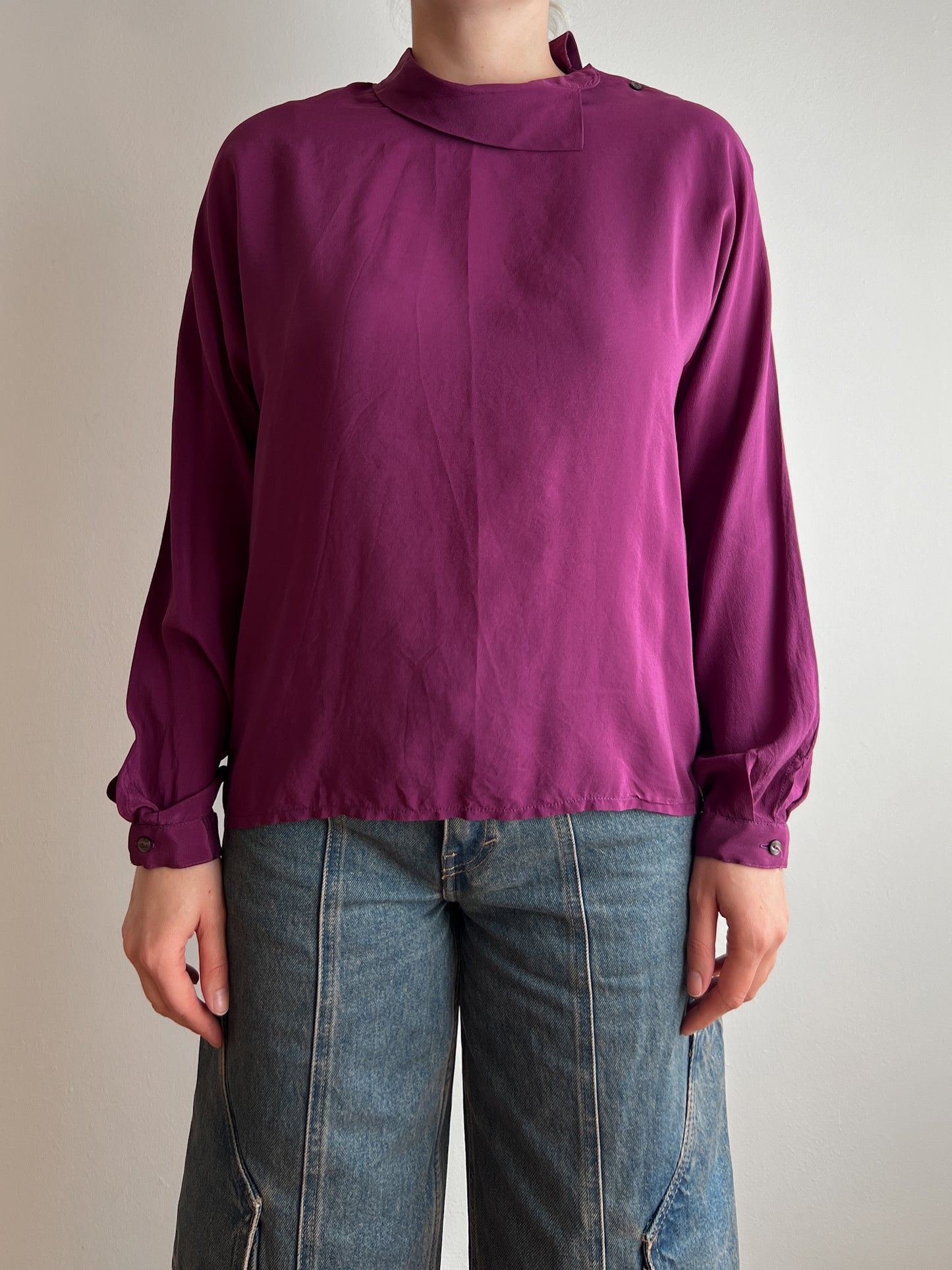 Pure silk cyclamen blouse