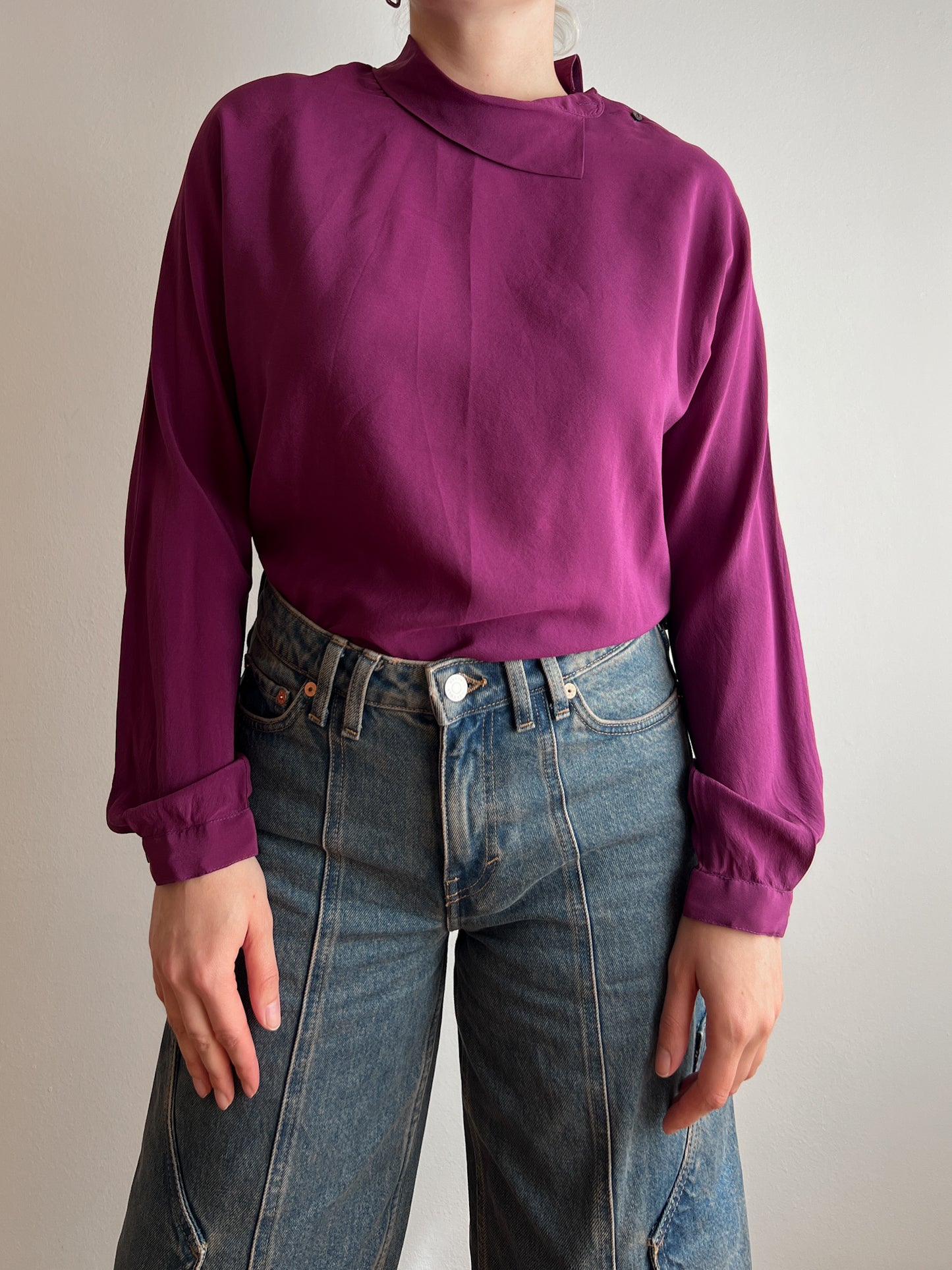 Pure silk cyclamen blouse