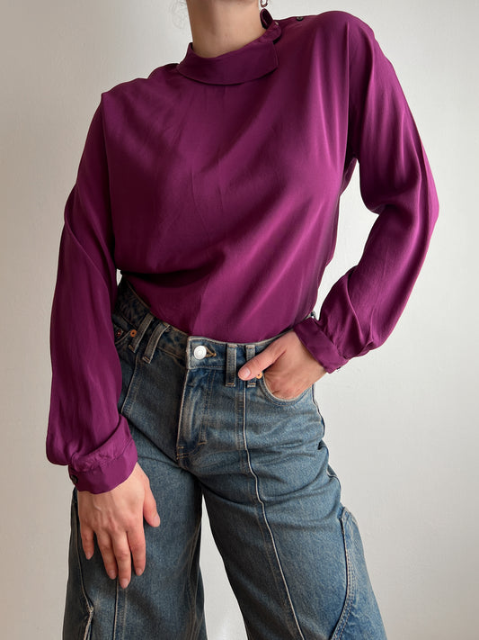 Pure silk cyclamen blouse