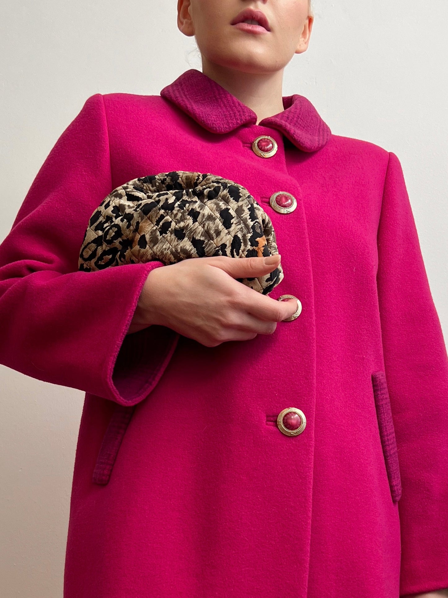 Cappotto sartoriale fucsia in lana