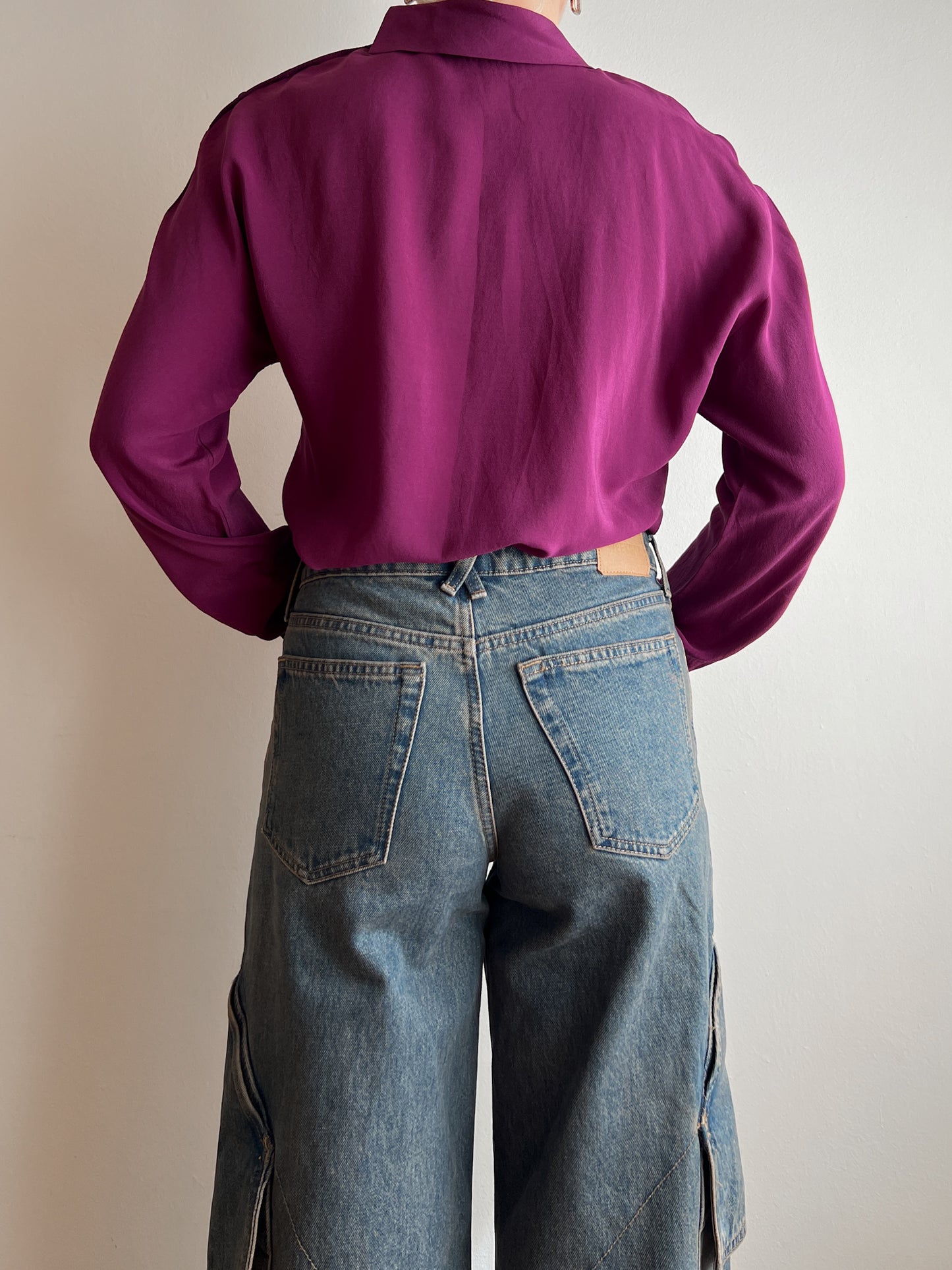 Pure silk cyclamen blouse