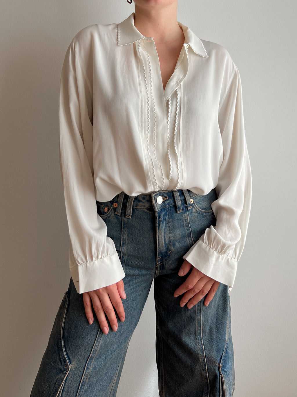 Pure silk ivory shirt