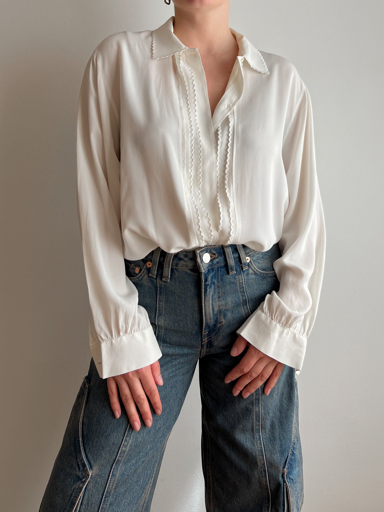 Pure silk ivory shirt