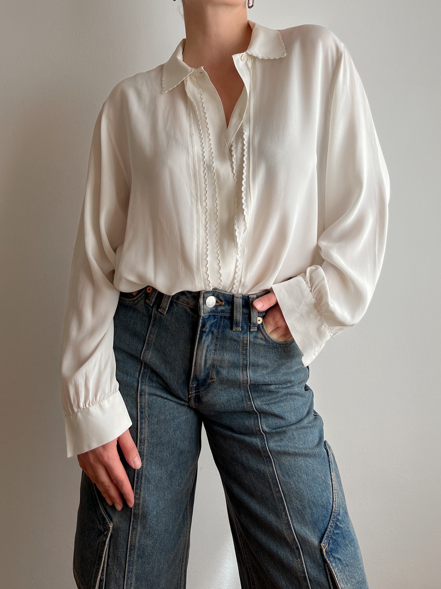 Pure silk ivory shirt