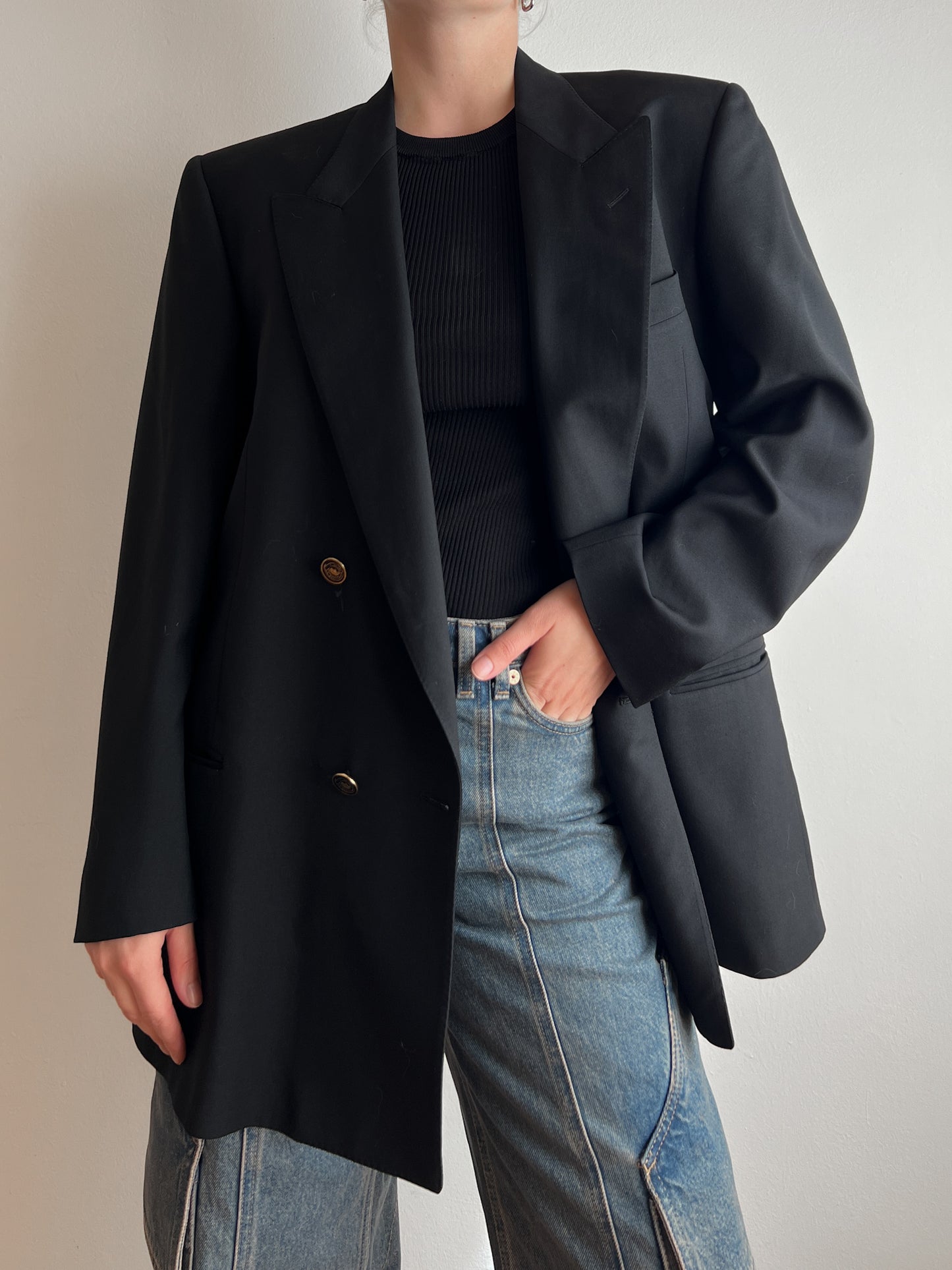 Pure cool wool black blazer