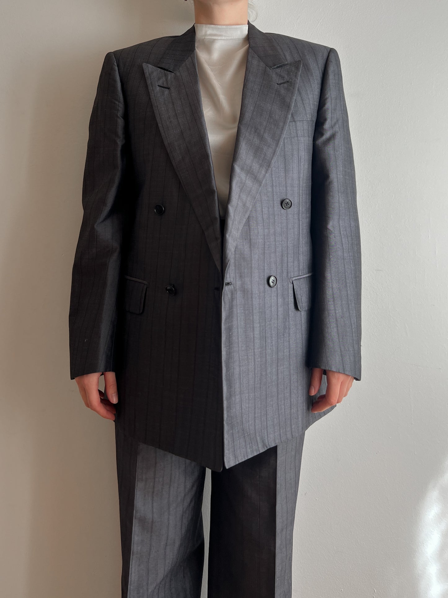 Al Duca d'Aosta pure silk pintripe suit