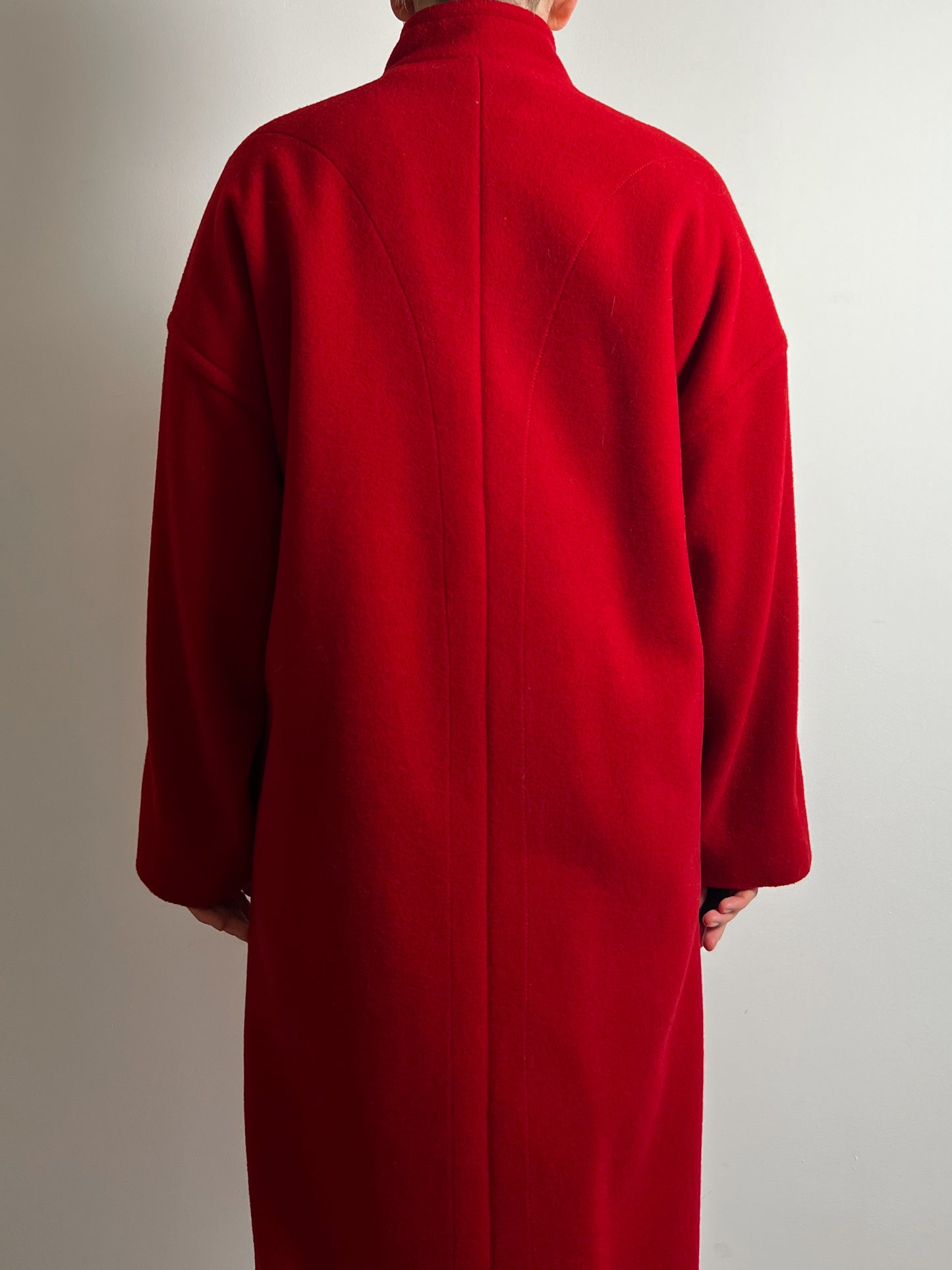 Pure wool red long coat