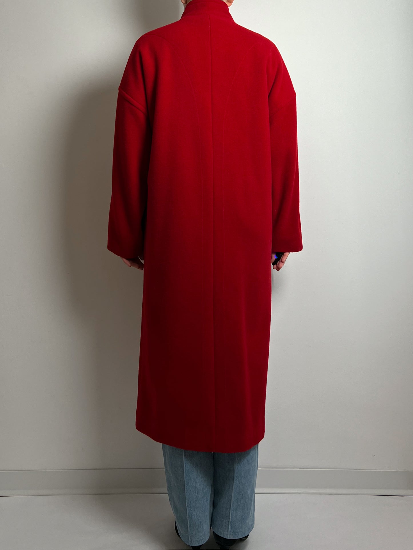 Pure wool red long coat