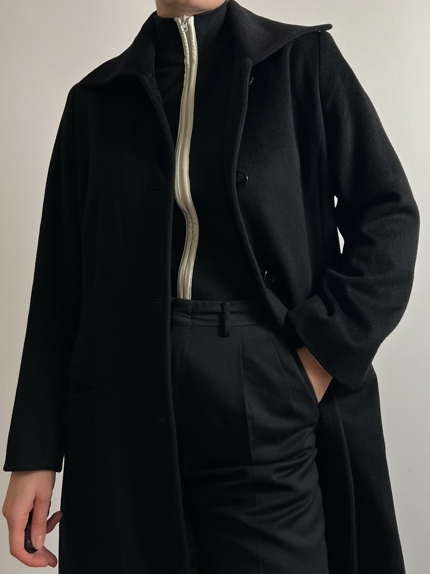 Loro Piana pure wool black coat