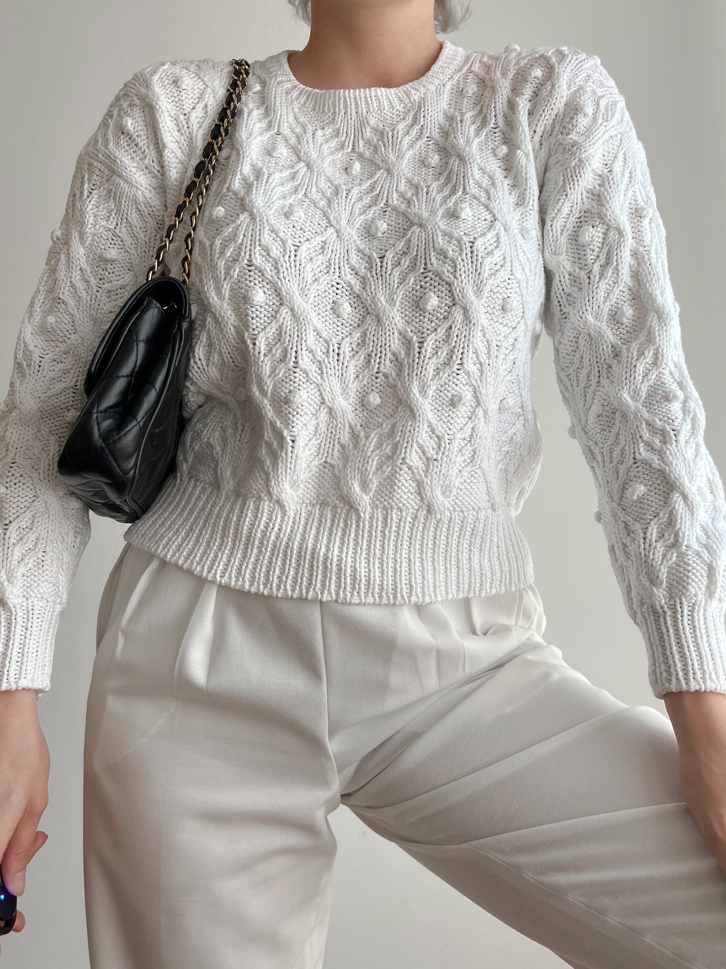 Maglione bianco in cotone