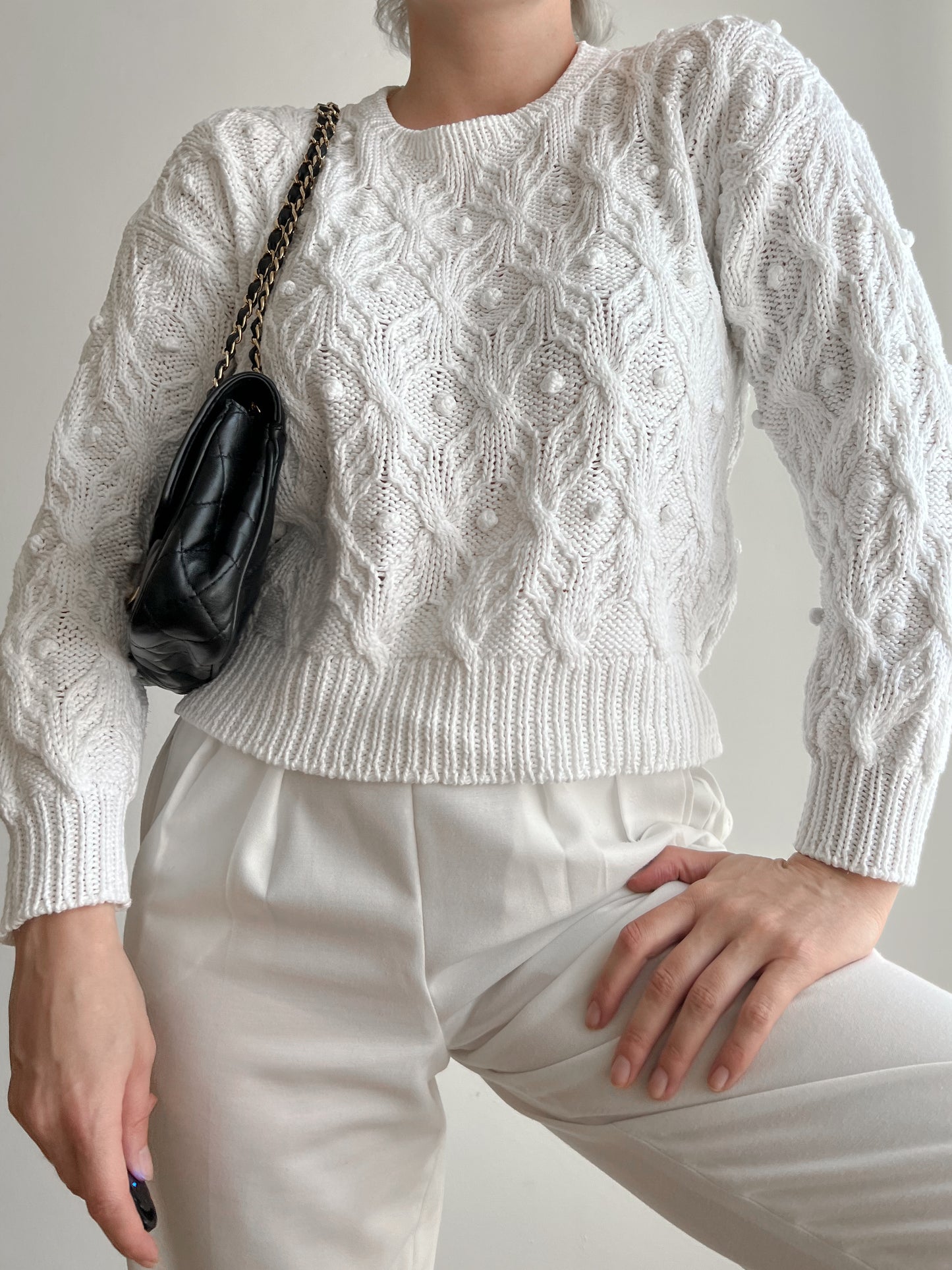 Maglione bianco in cotone