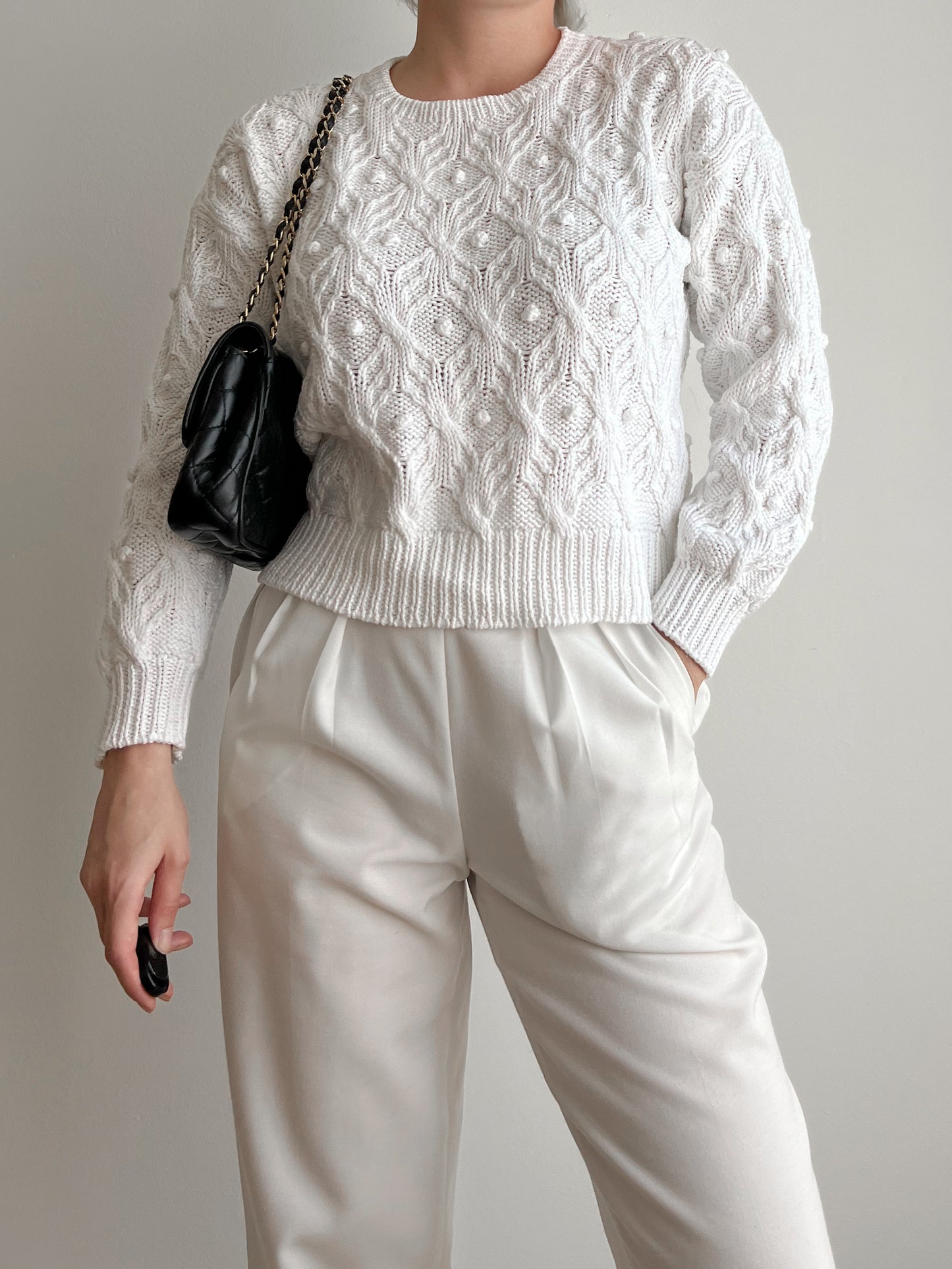 Maglione bianco in cotone