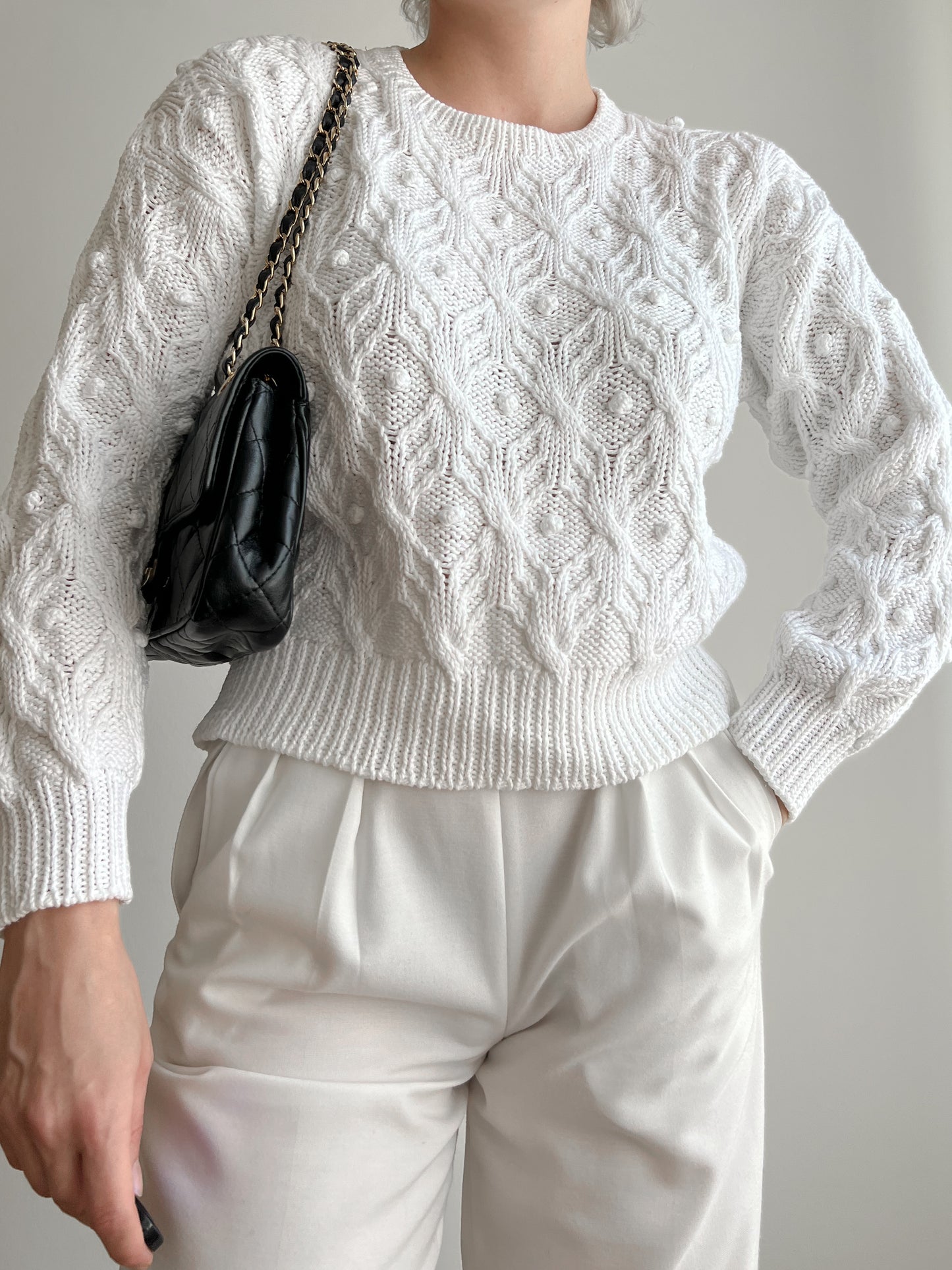 Maglione bianco in cotone