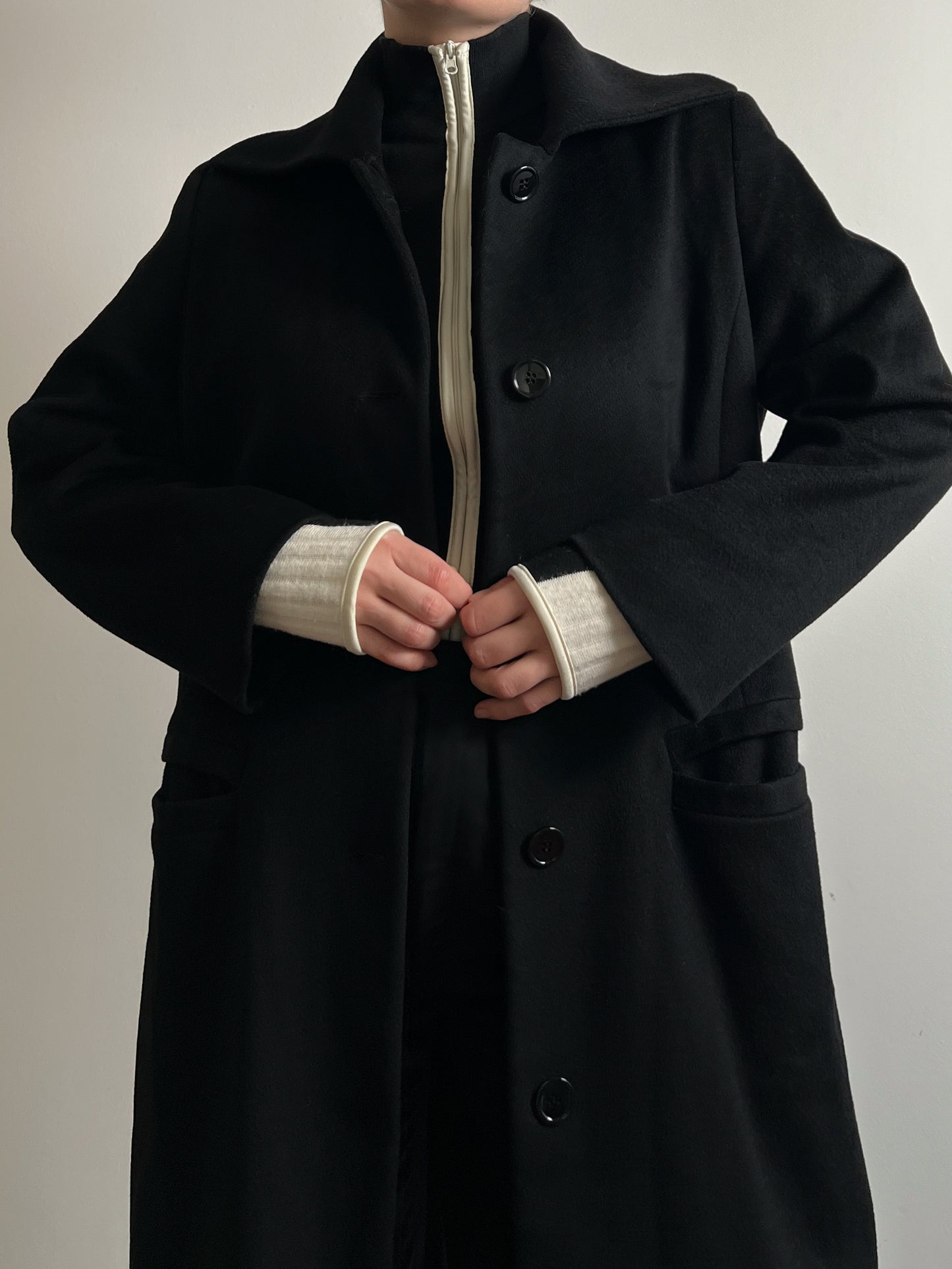 Loro Piana pure wool black coat