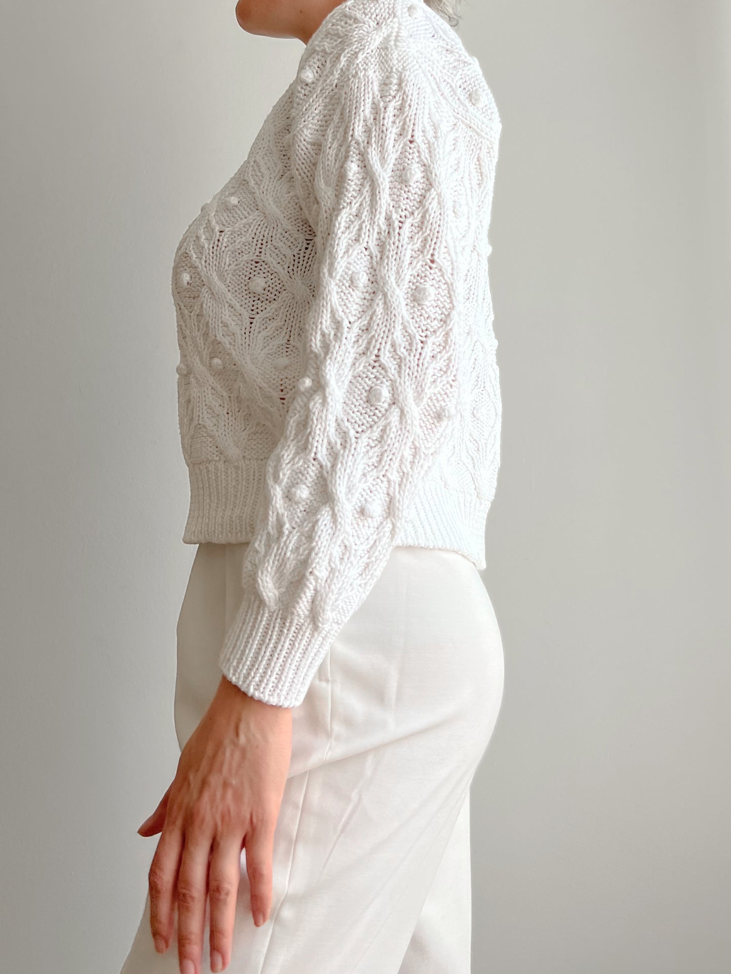 Maglione bianco in cotone