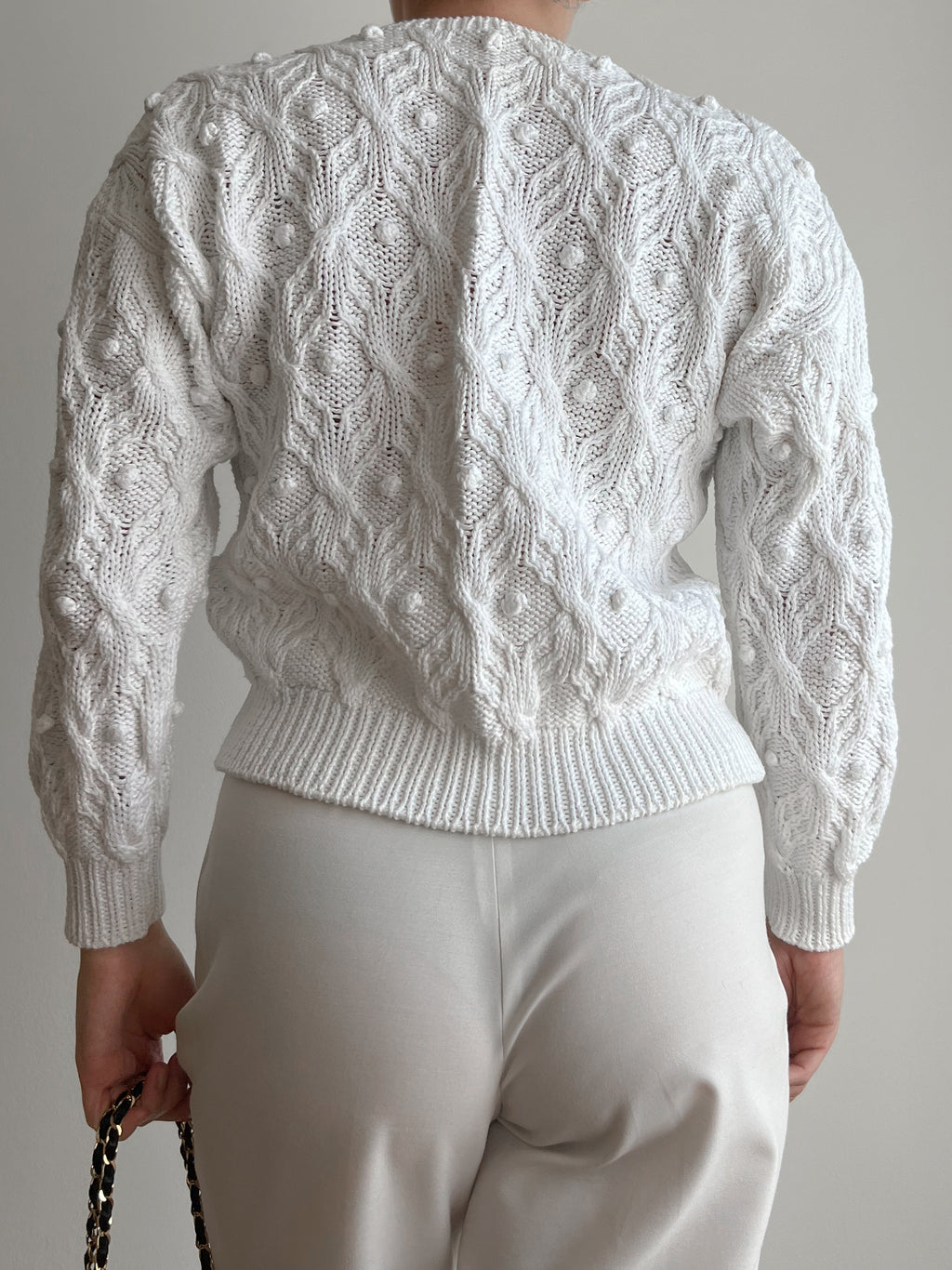 Maglione bianco in cotone