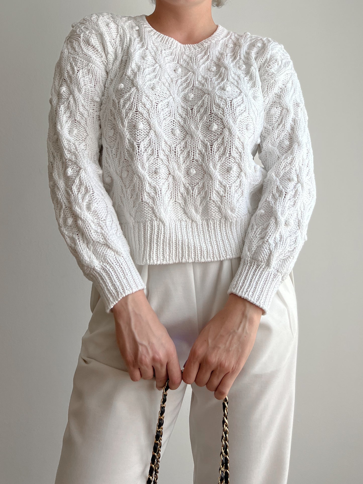 Maglione bianco in cotone