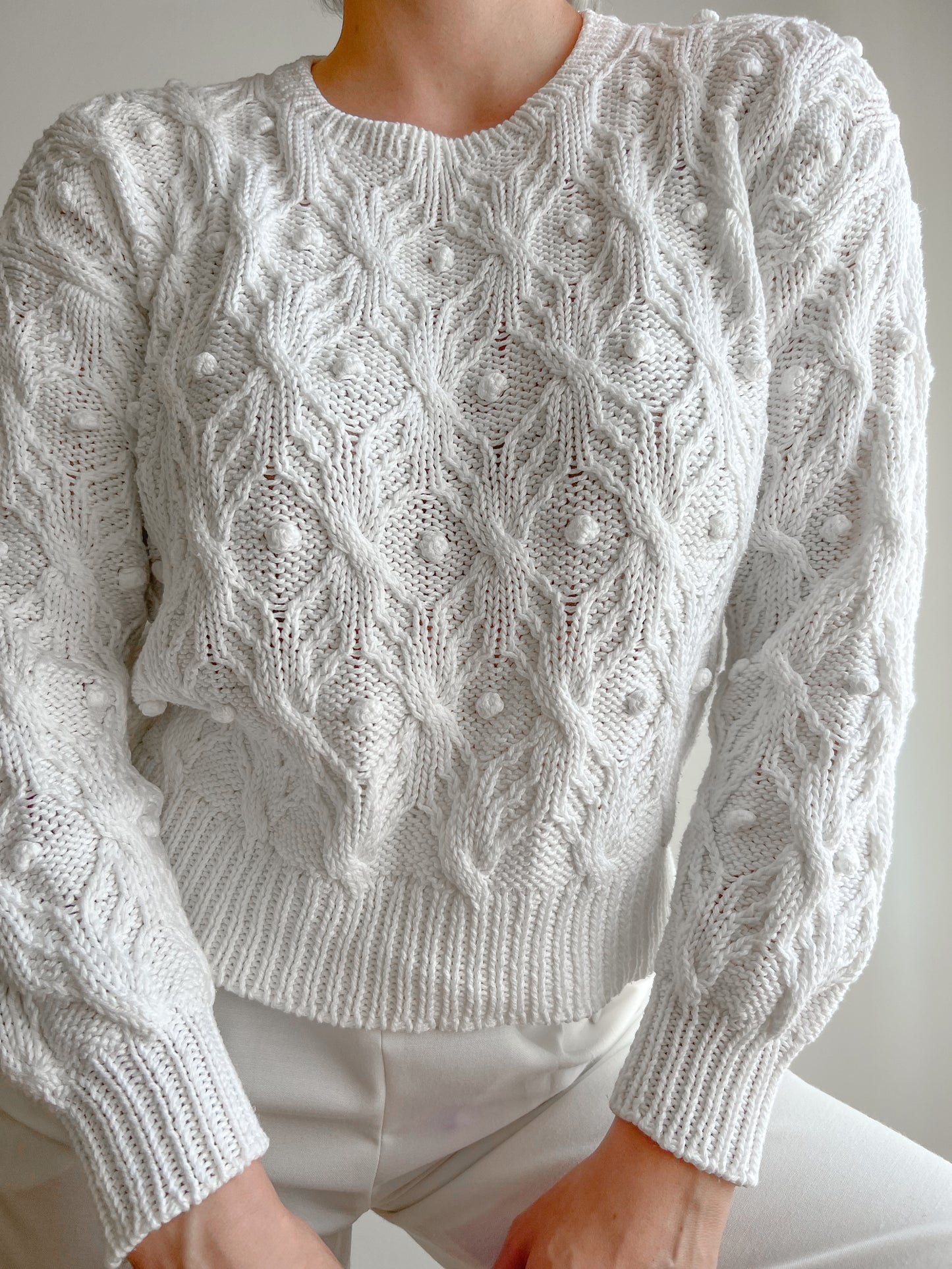 Maglione bianco in cotone