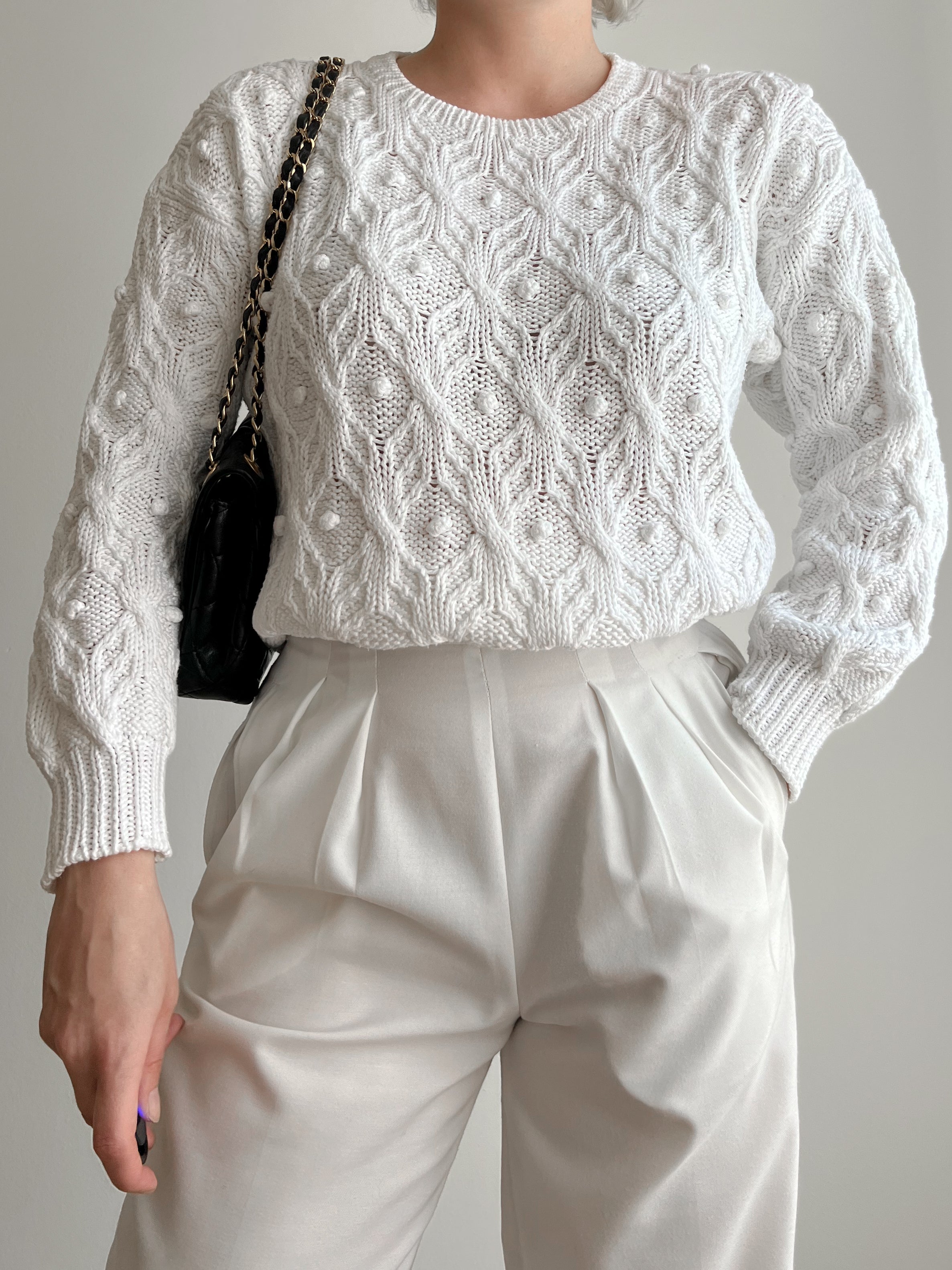 Maglione bianco in cotone