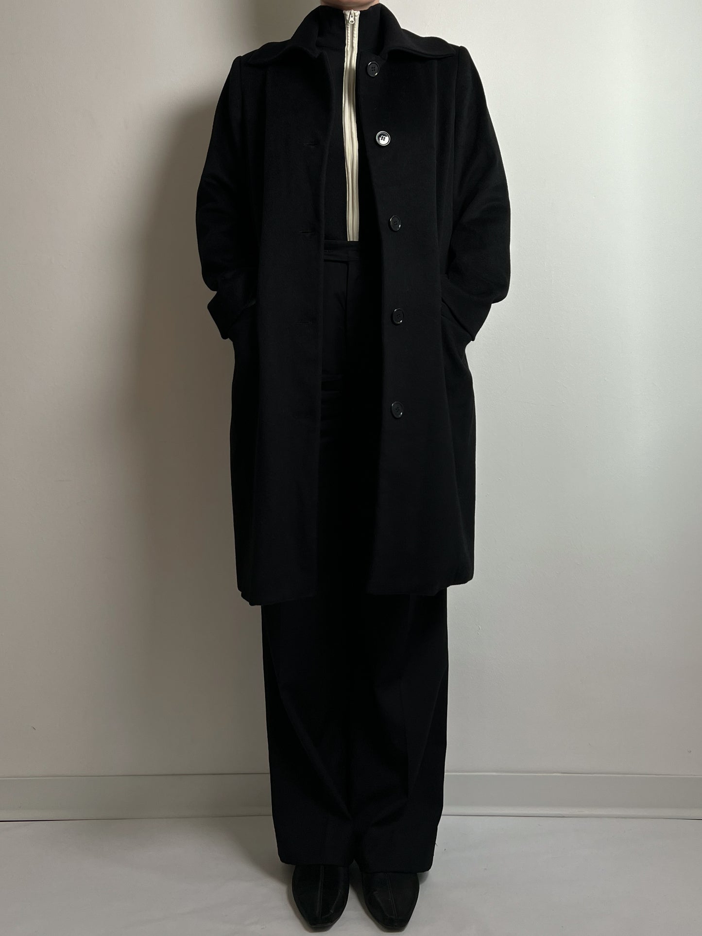 Loro Piana pure wool black coat