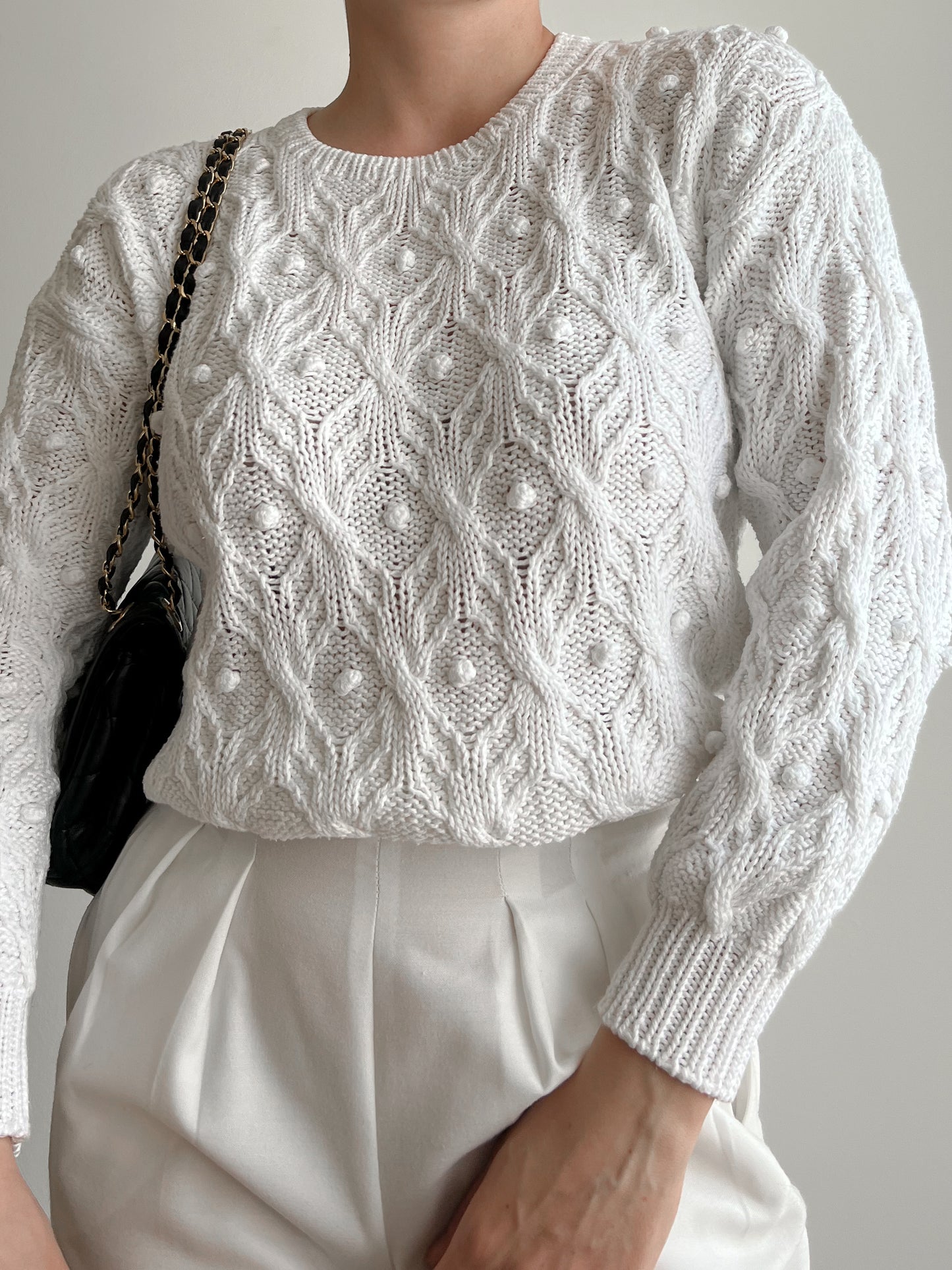 Maglione bianco in cotone