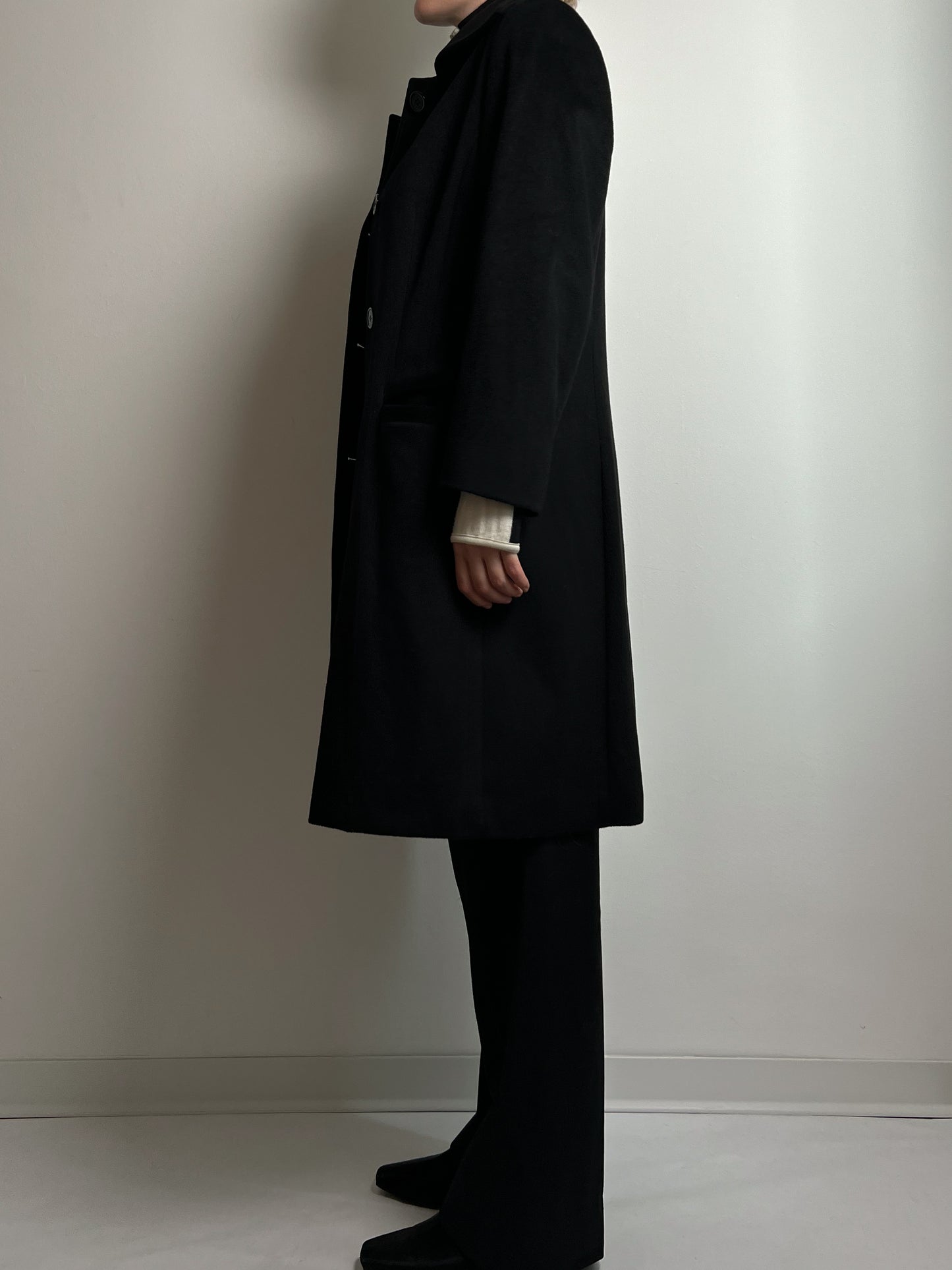 Loro Piana pure wool black coat