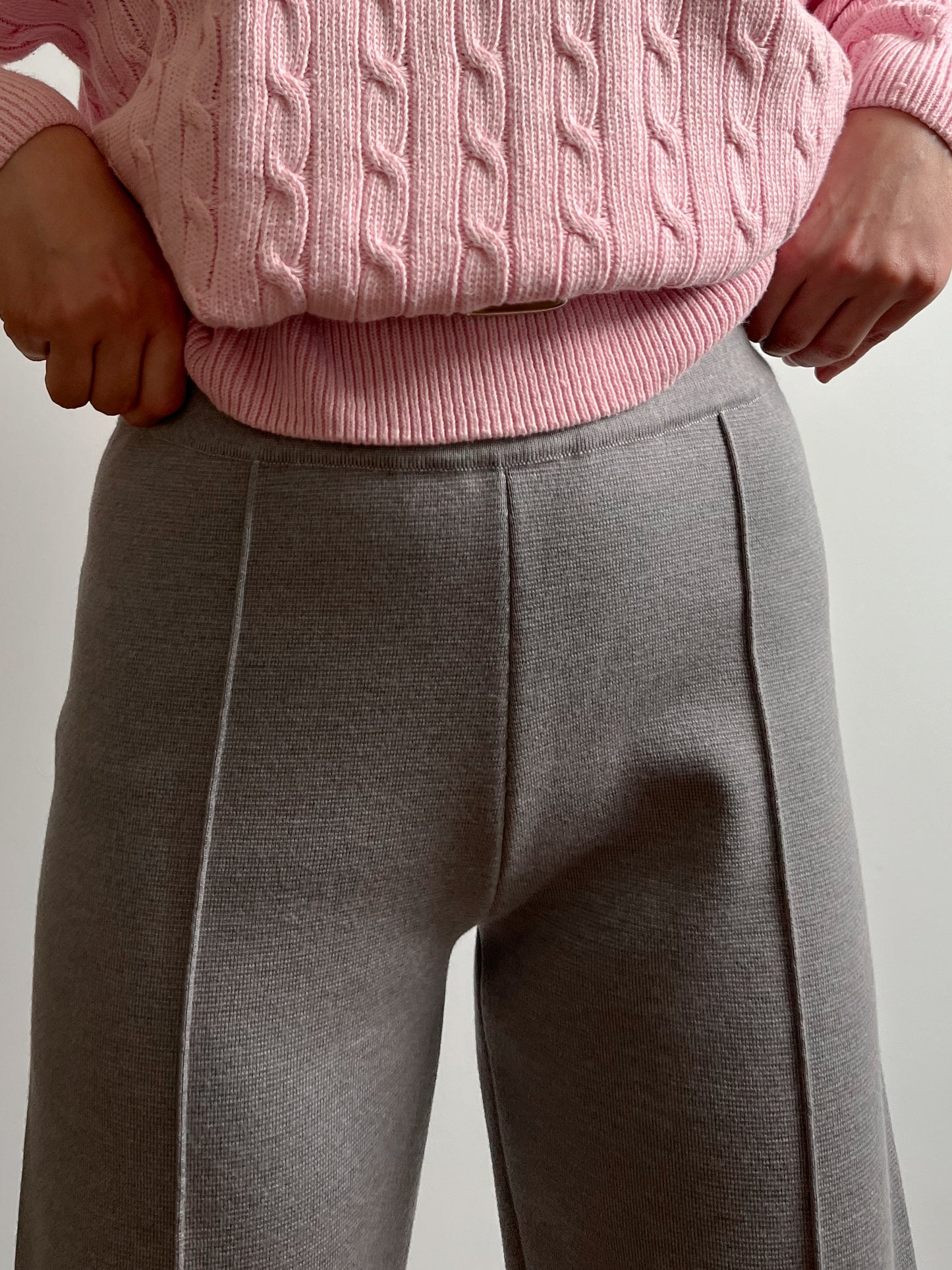 Pure merino wool grey pants