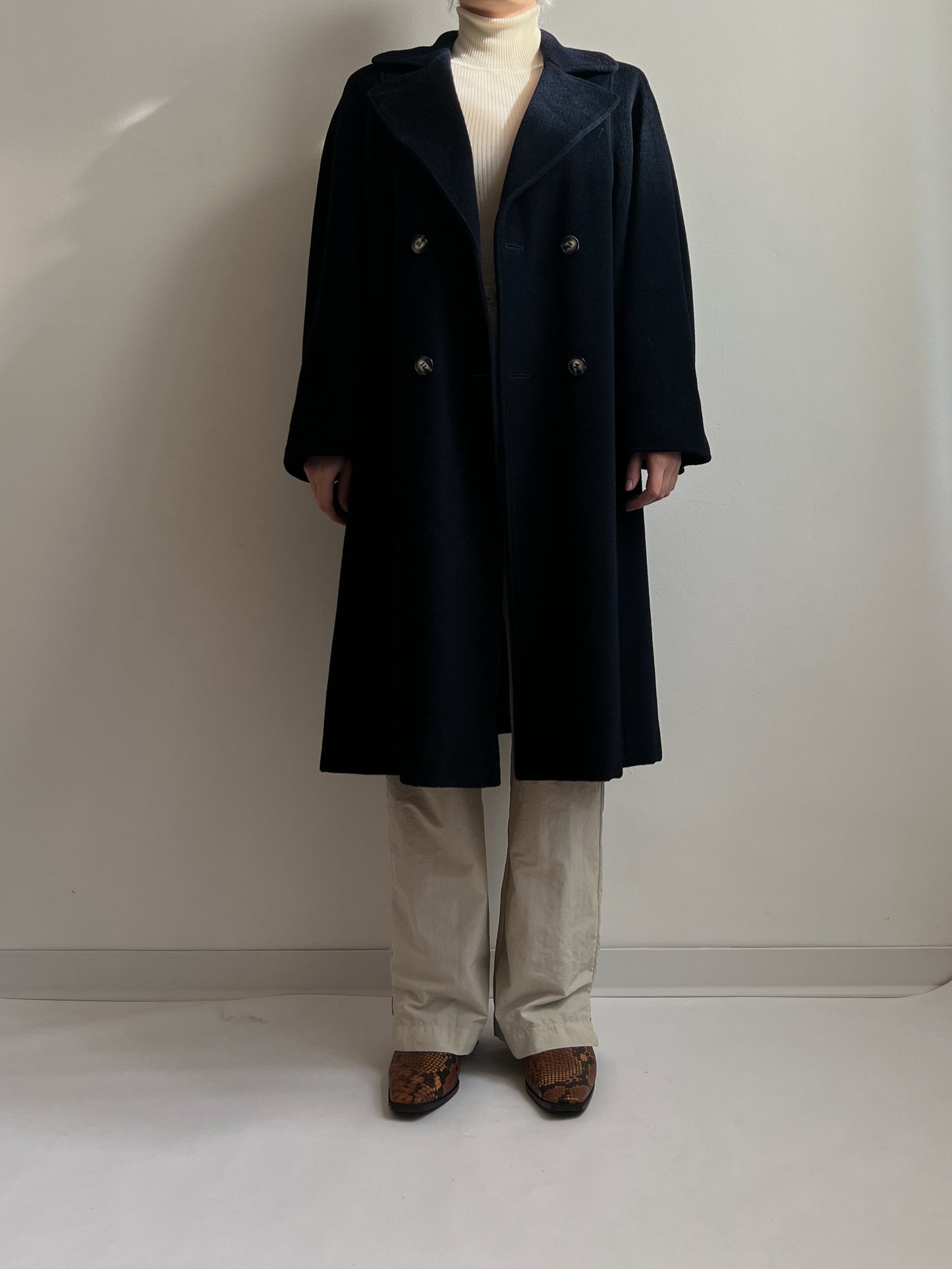 Max Mara wool and cashmere blue coat