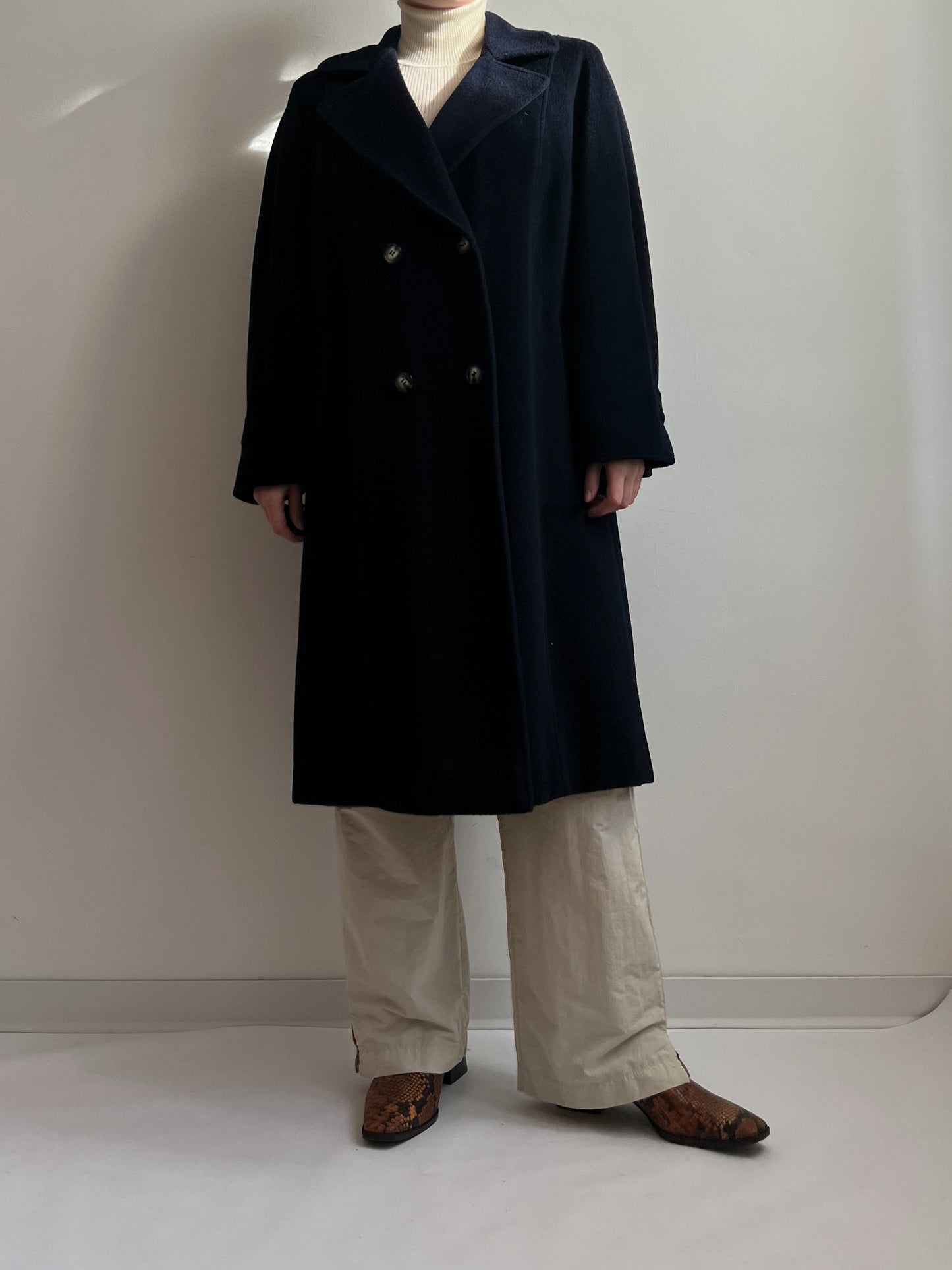 Max Mara wool and cashmere blue coat