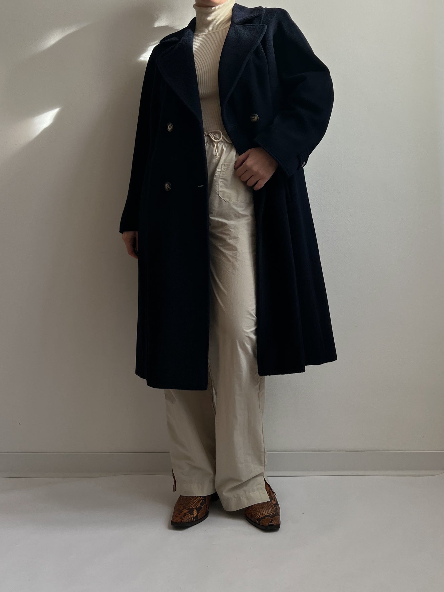 Max Mara wool and cashmere blue coat