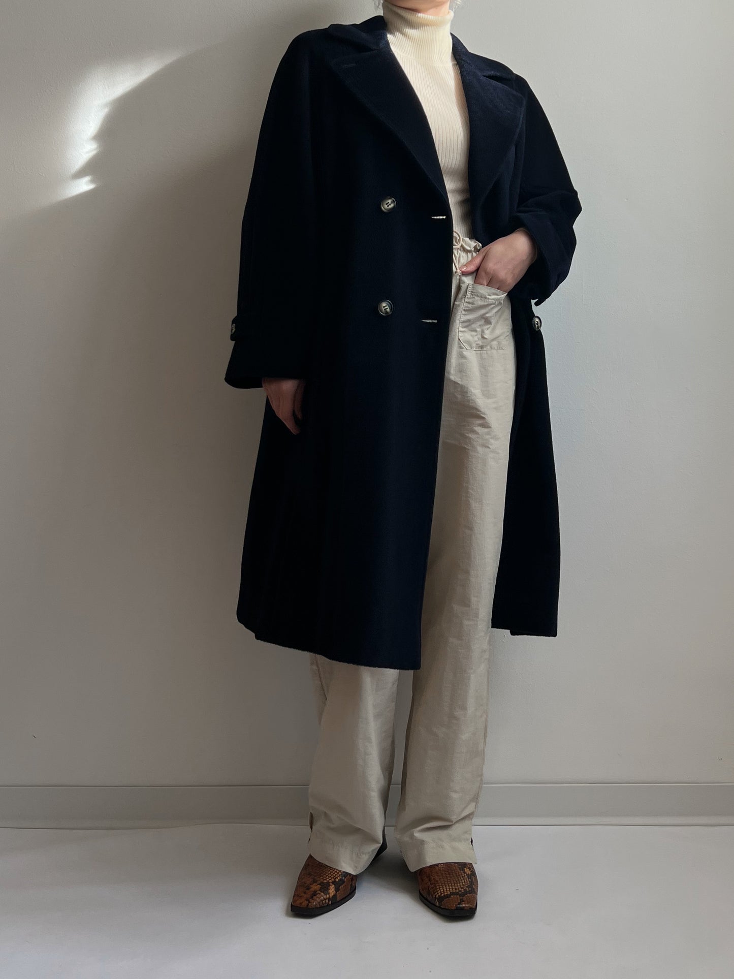 Max Mara wool and cashmere blue coat