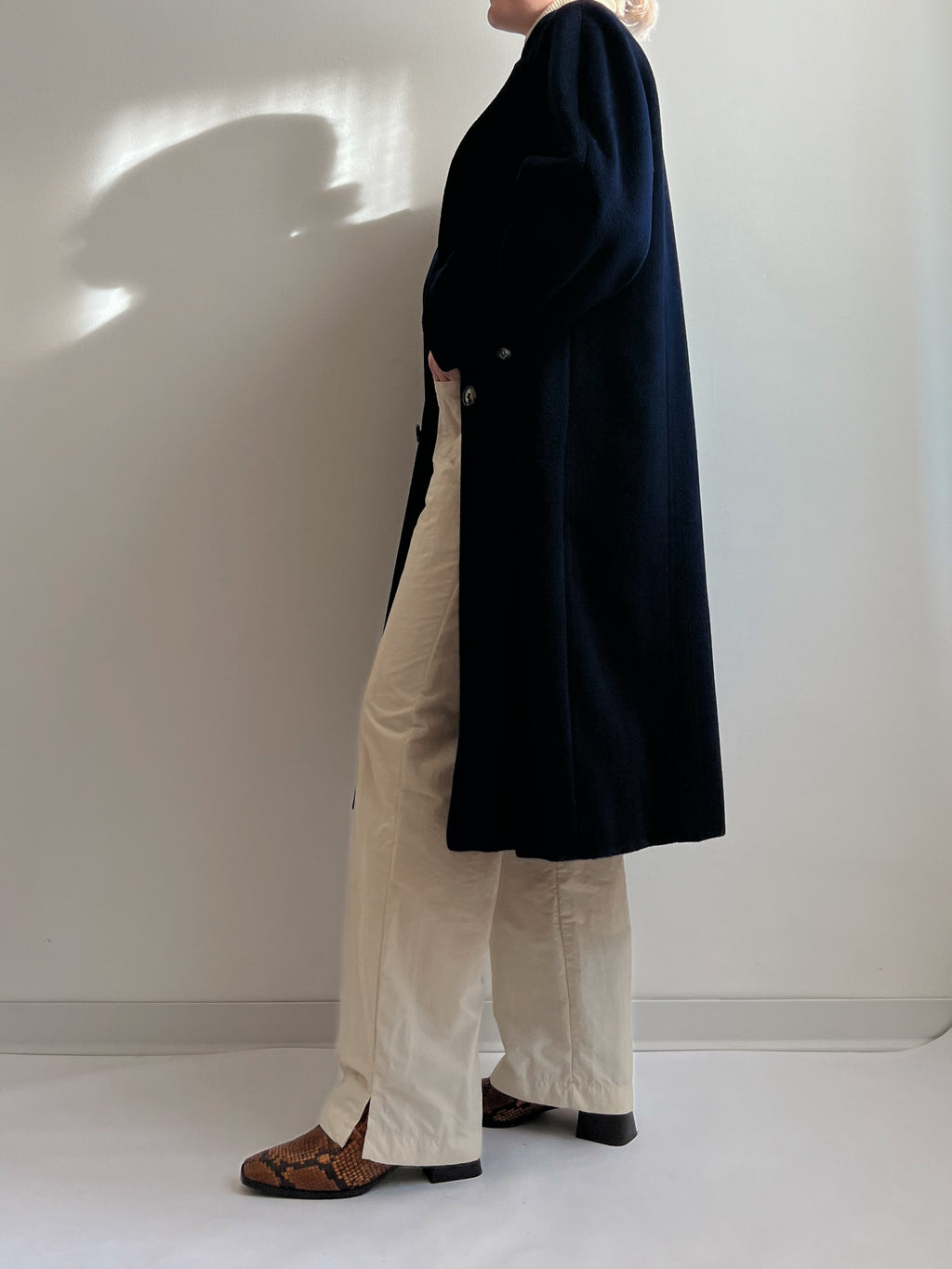Max Mara wool and cashmere blue coat
