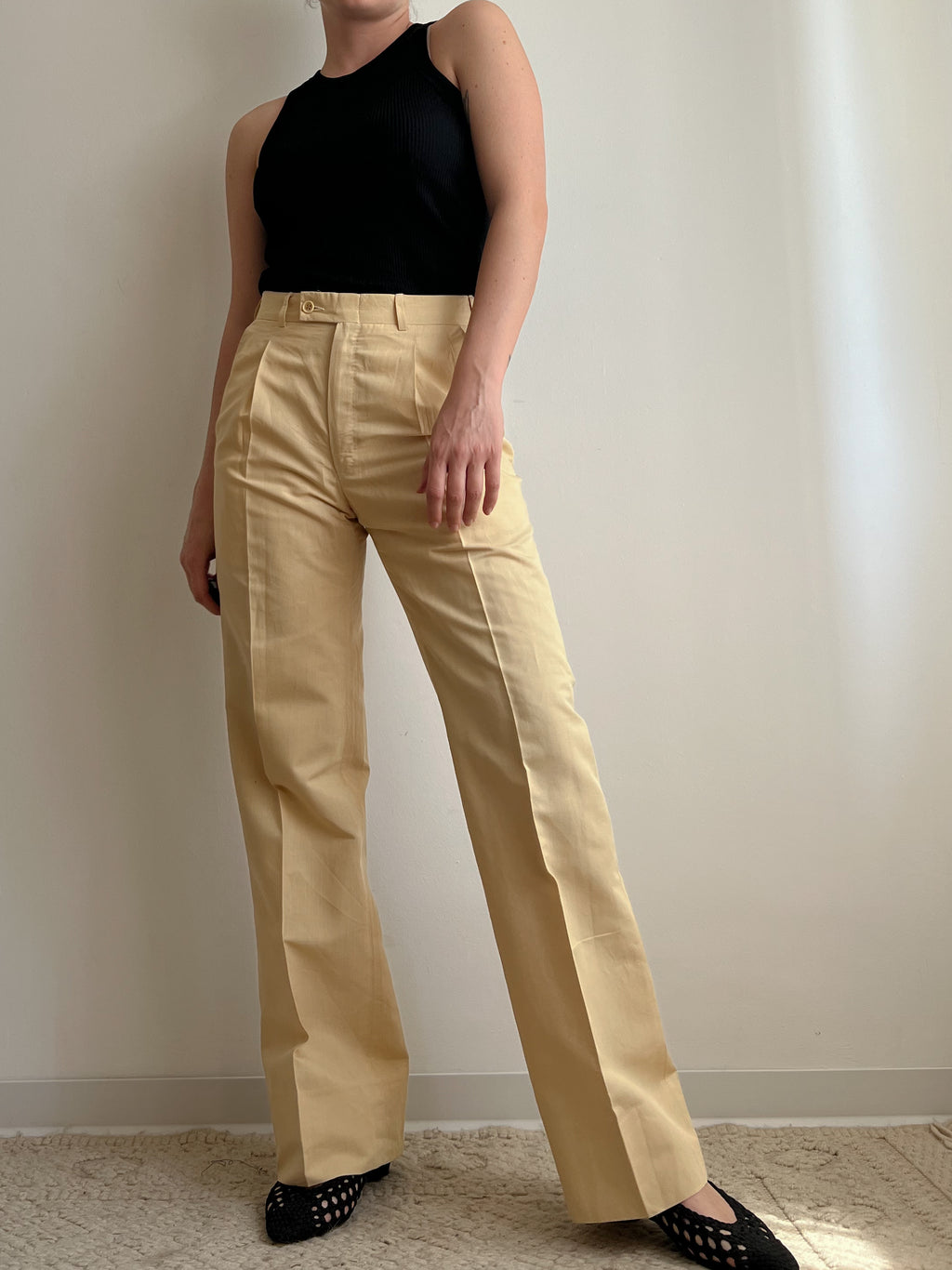 Pantaloni sartoriali in cotone e lino