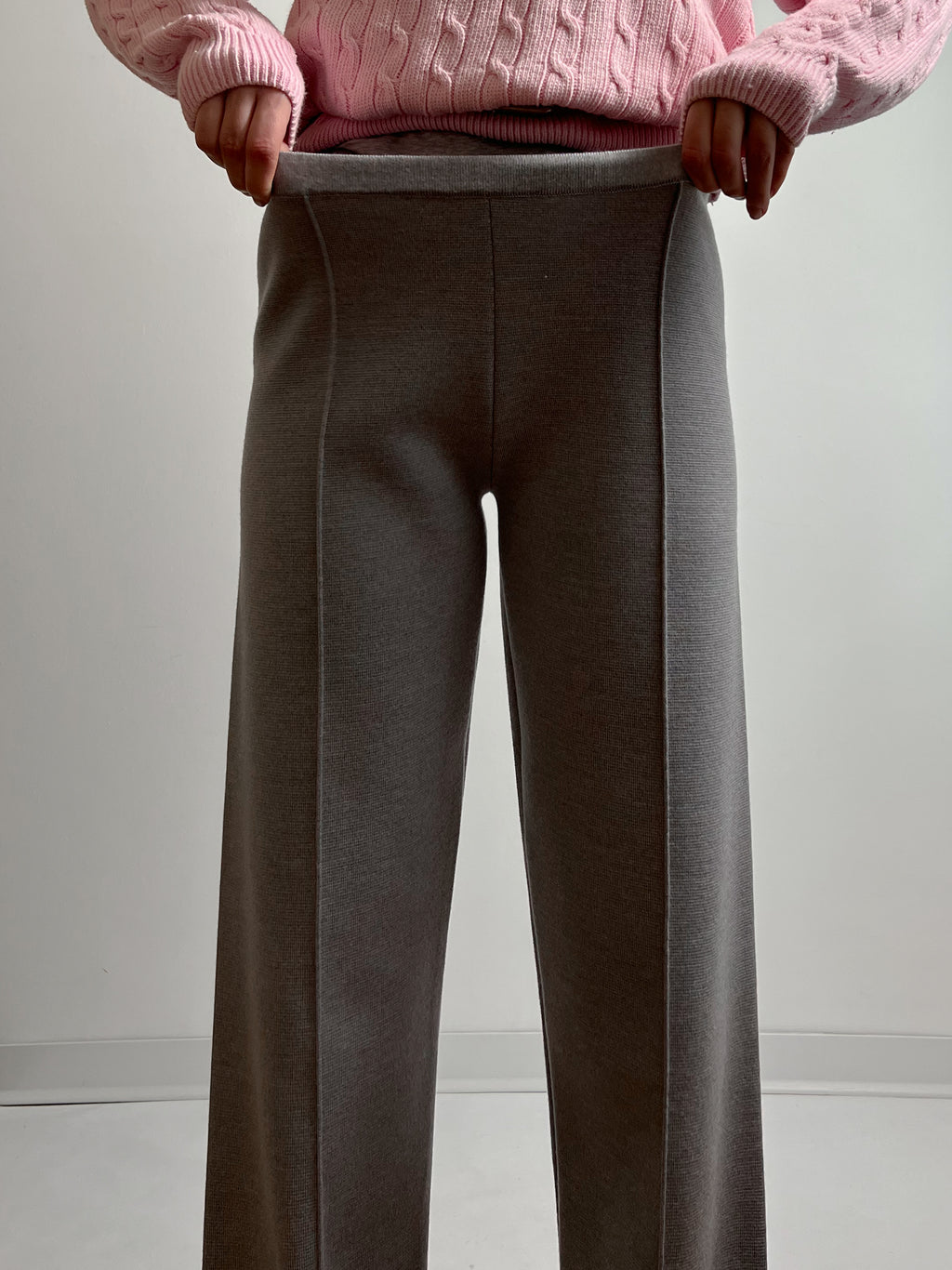 Pure merino wool grey pants