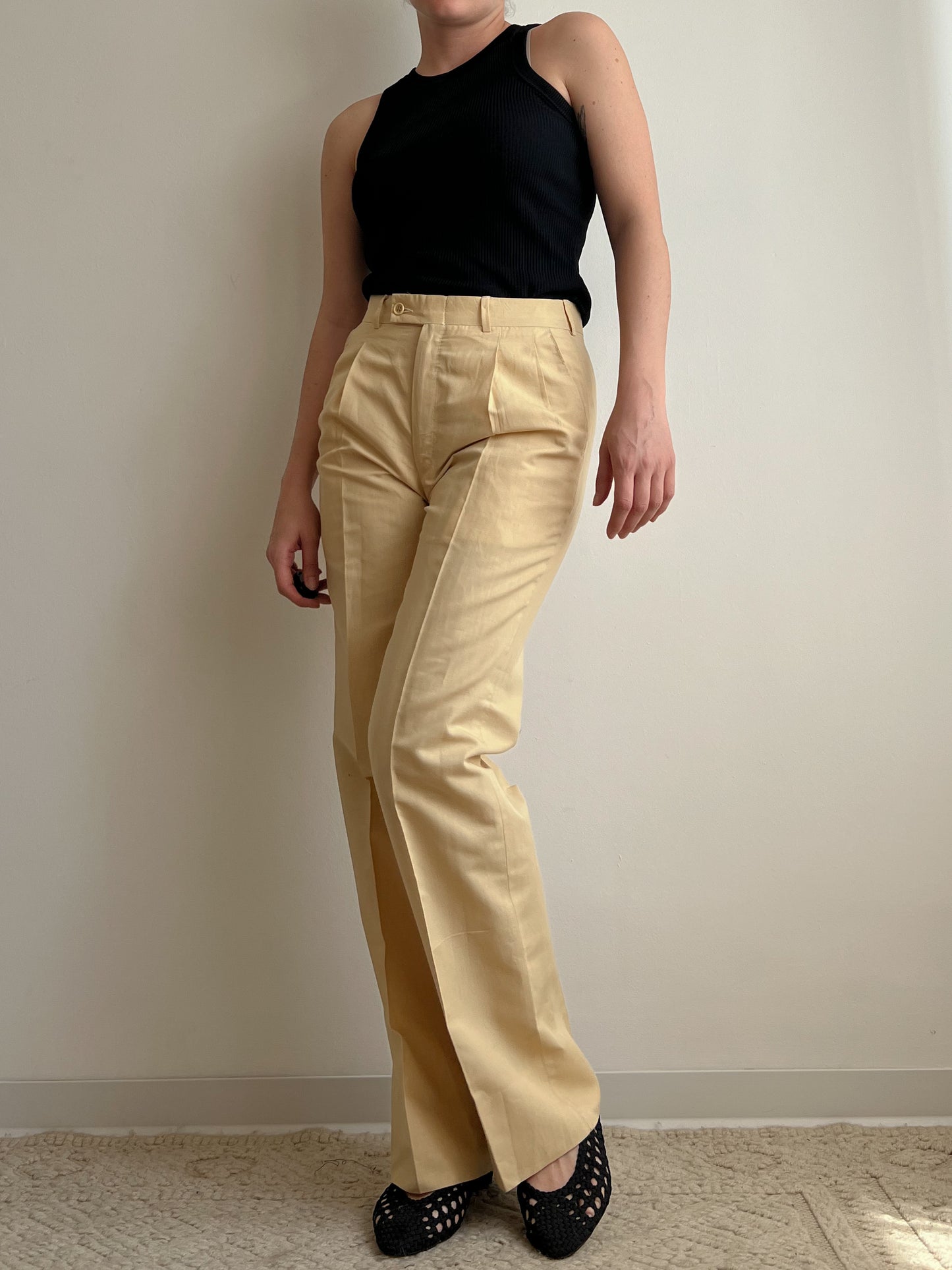 Pantaloni sartoriali in cotone e lino