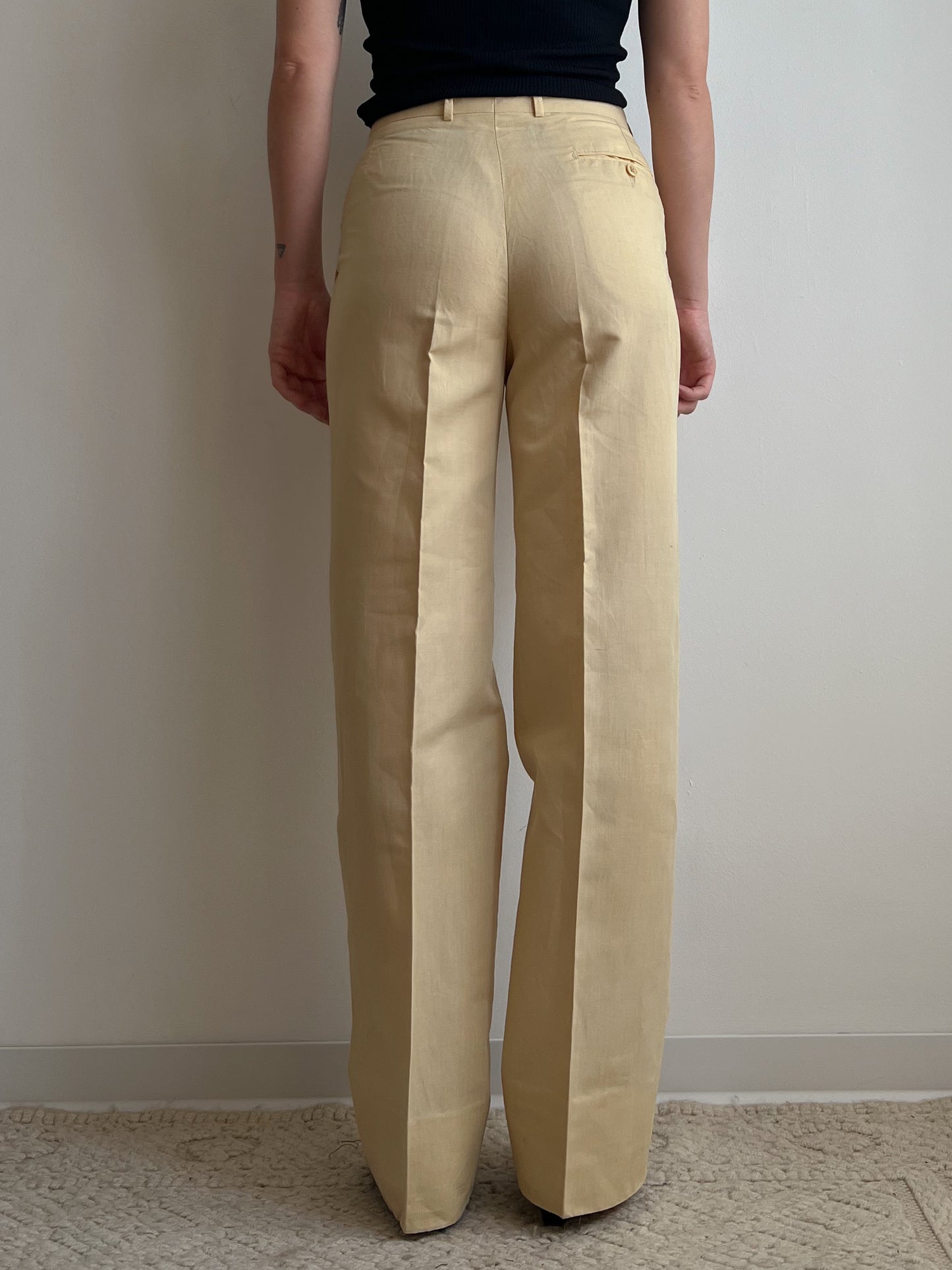 Pantaloni sartoriali in cotone e lino