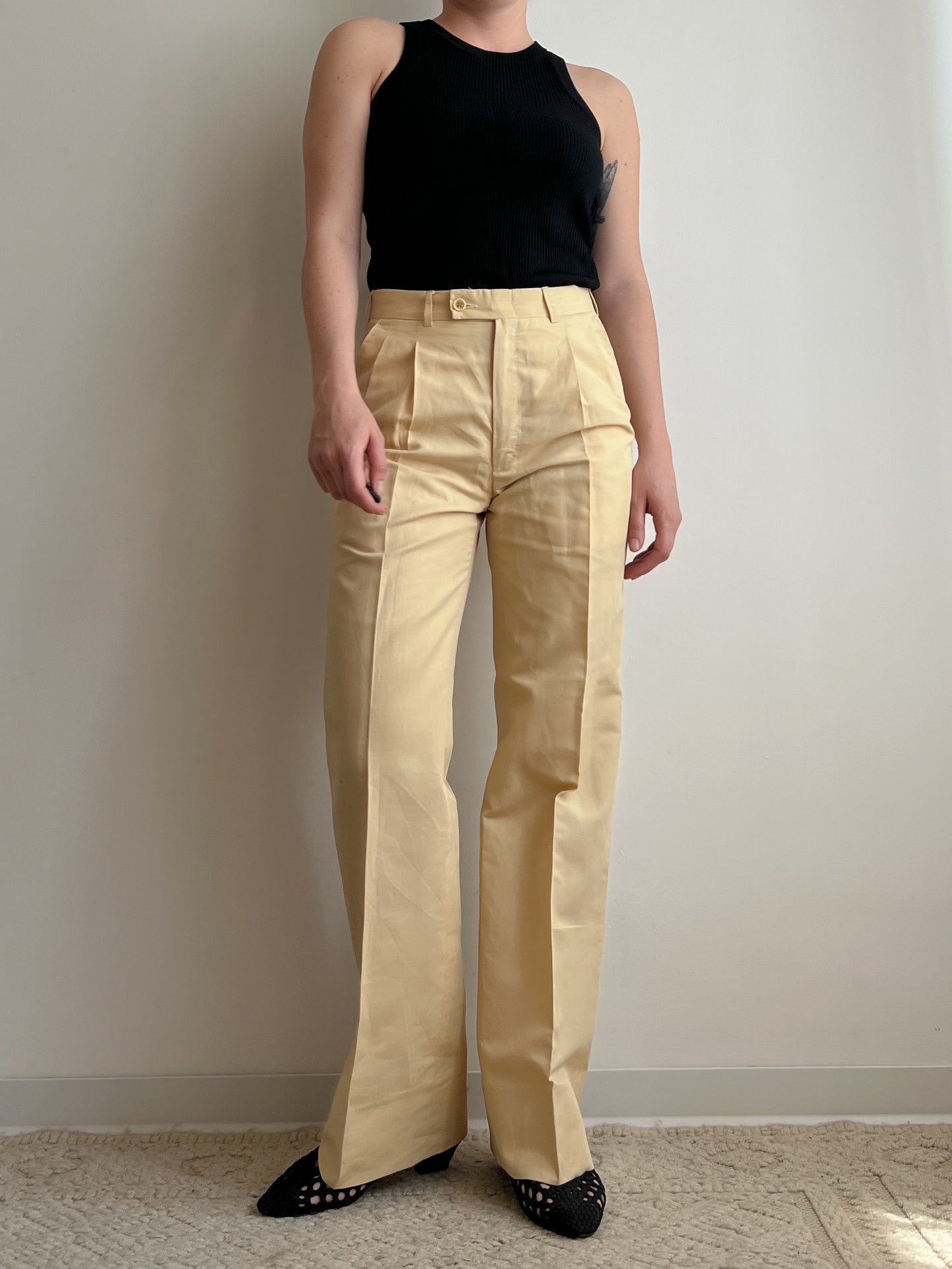 Pantaloni sartoriali in cotone e lino