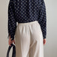 Camicia blu a pois in seta