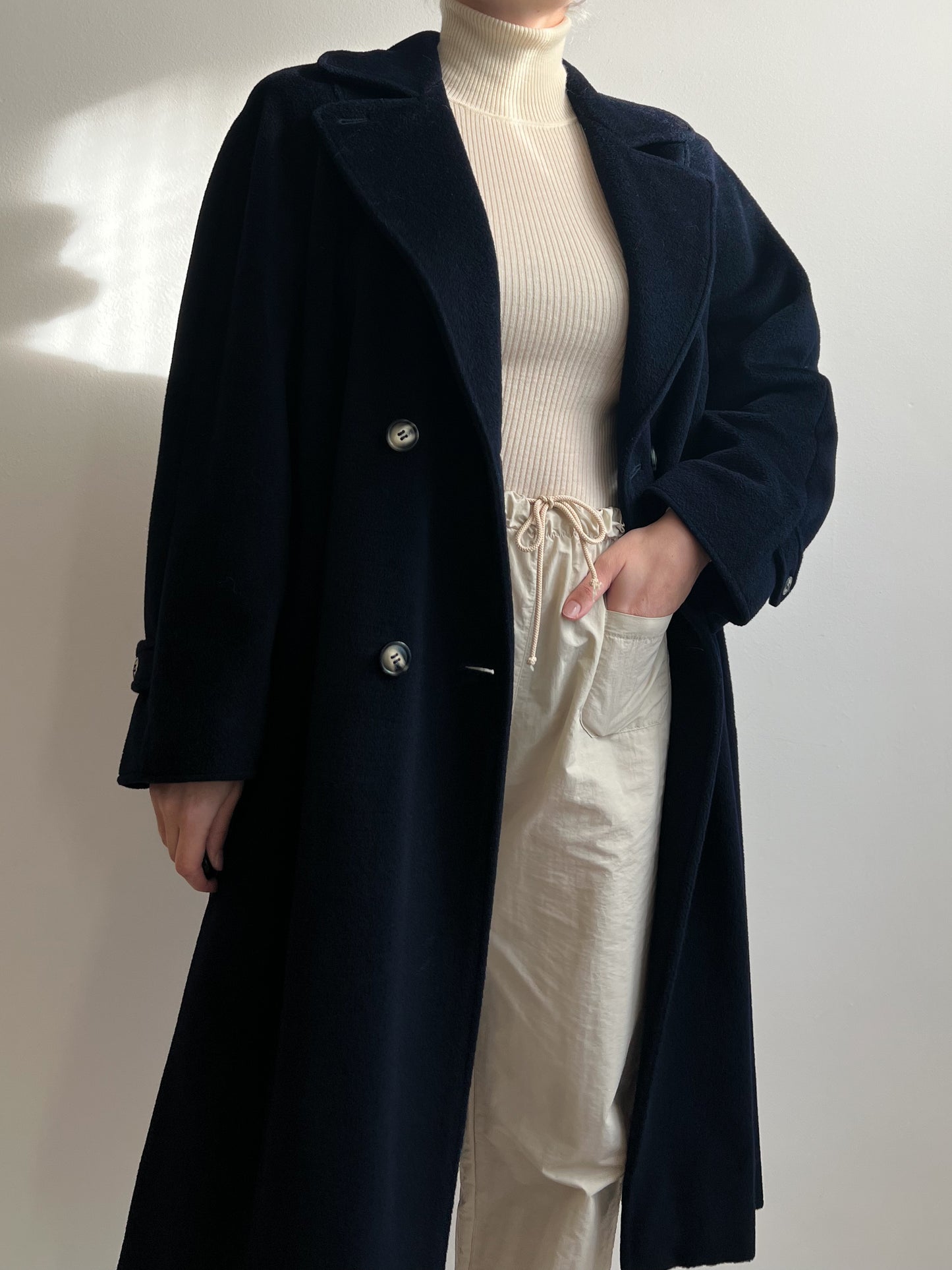 Max Mara wool and cashmere blue coat