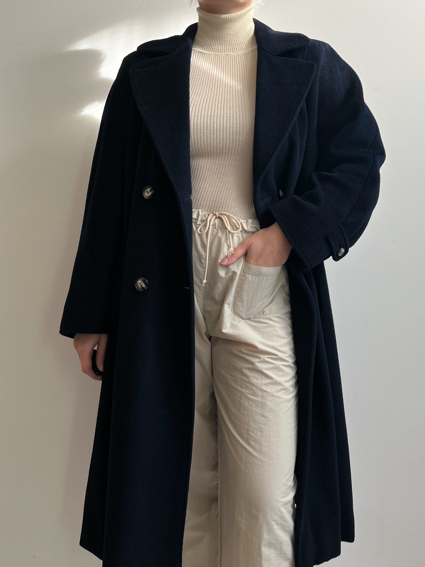 Max Mara wool and cashmere blue coat