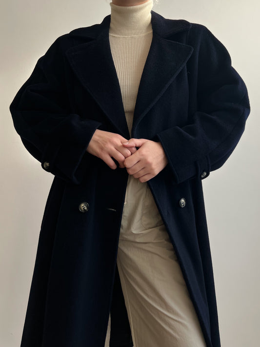 Max Mara wool and cashmere blue coat