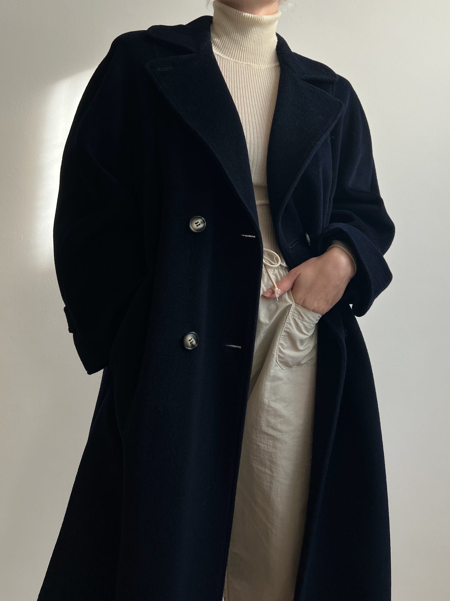 Max Mara wool and cashmere blue coat