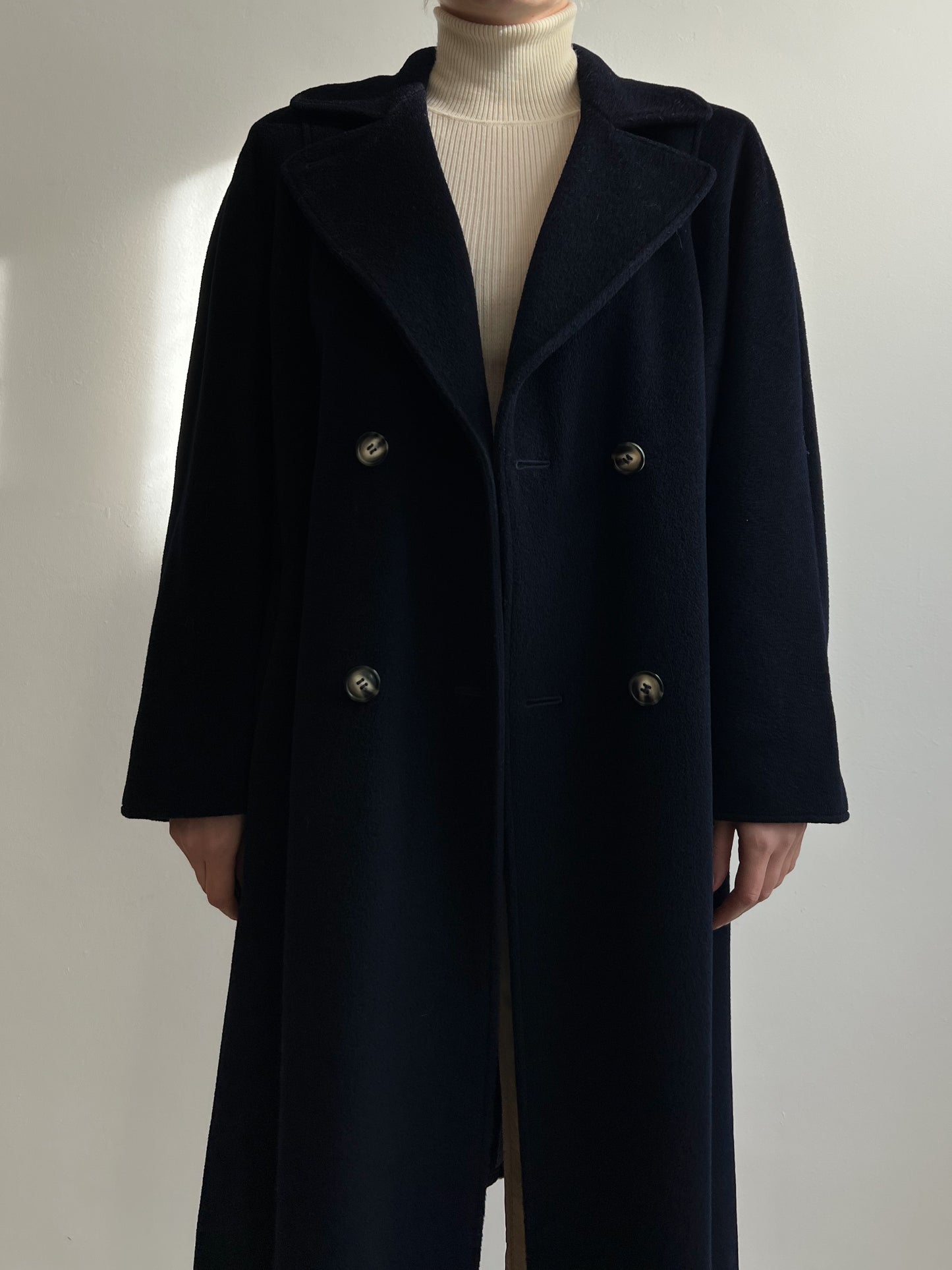 Max Mara wool and cashmere blue coat