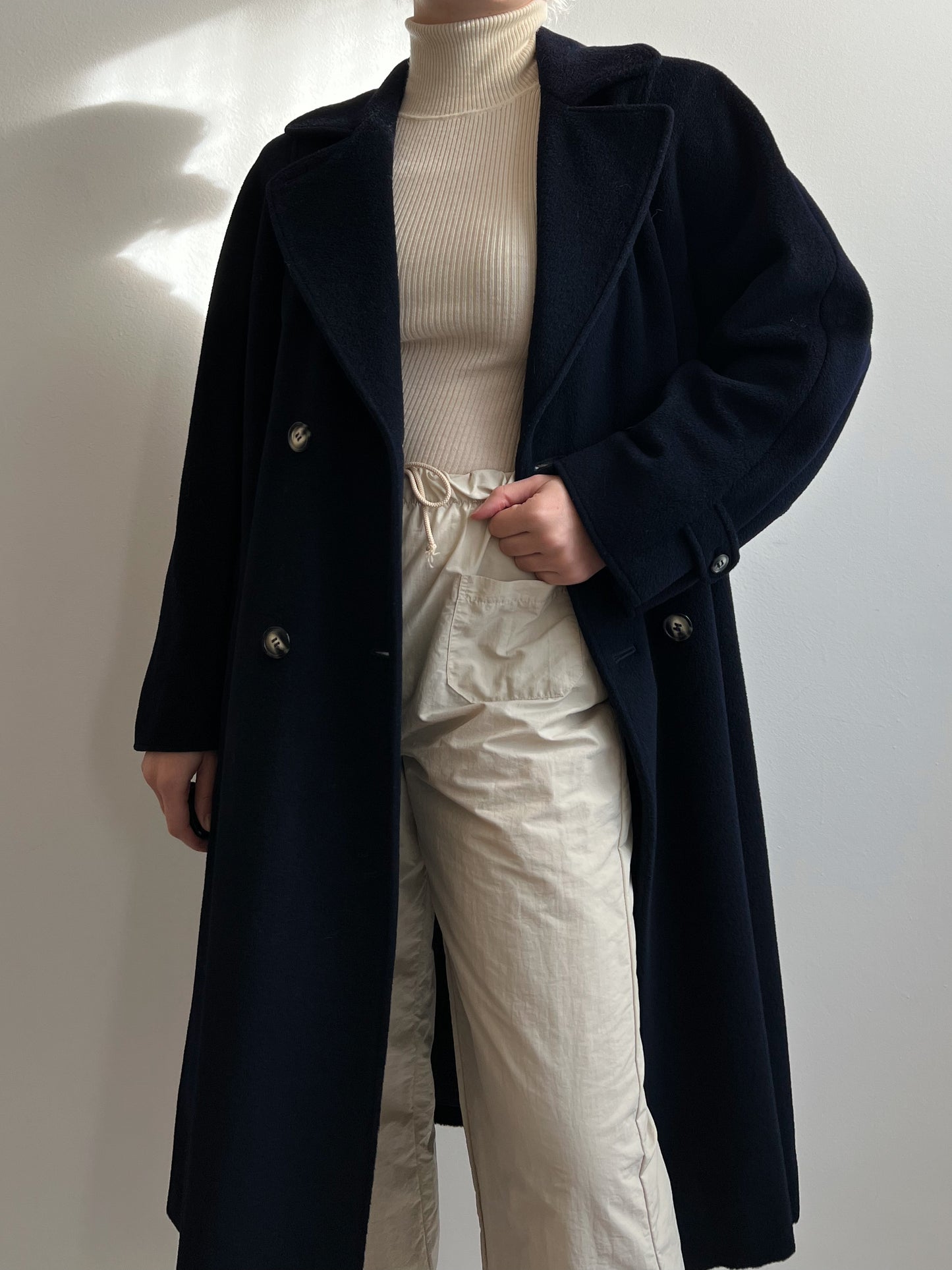 Max Mara wool and cashmere blue coat