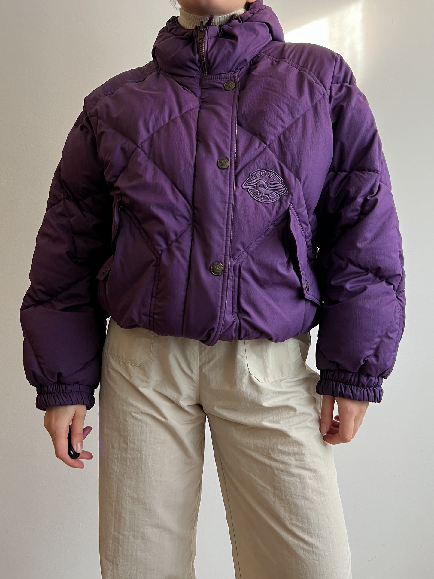 Double face purple puffer jacket