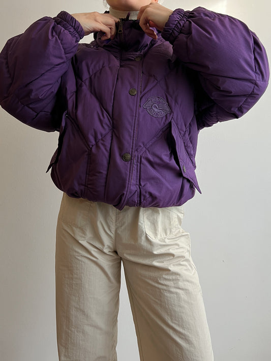 Double face purple puffer jacket