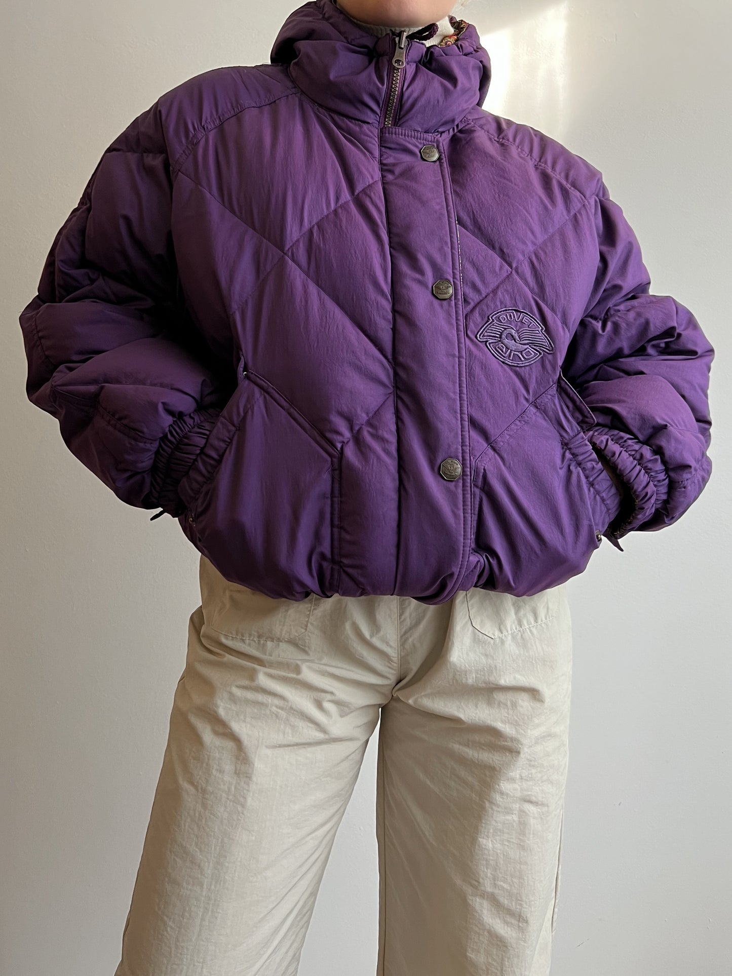 Double face purple puffer jacket