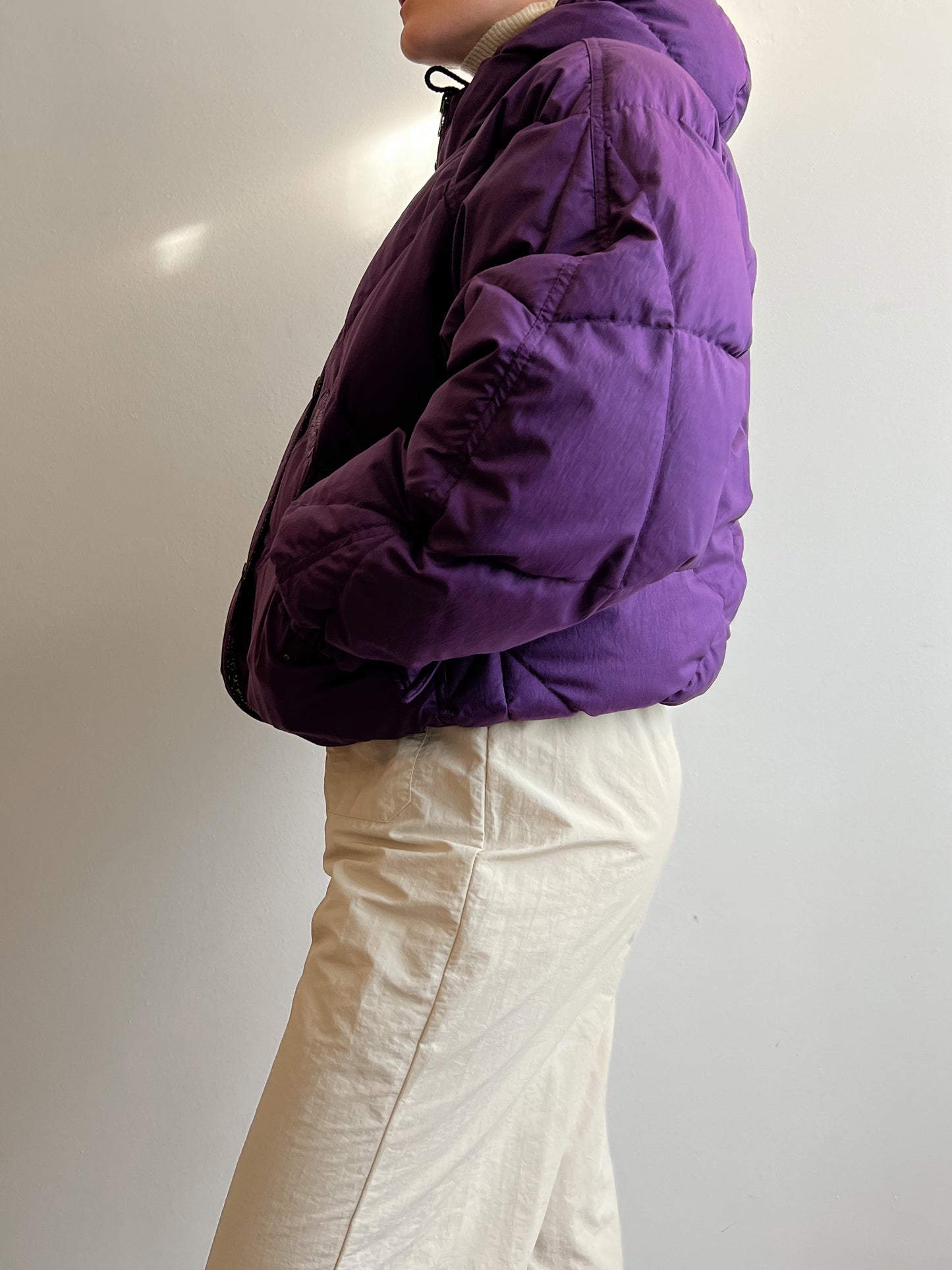 Double face purple puffer jacket