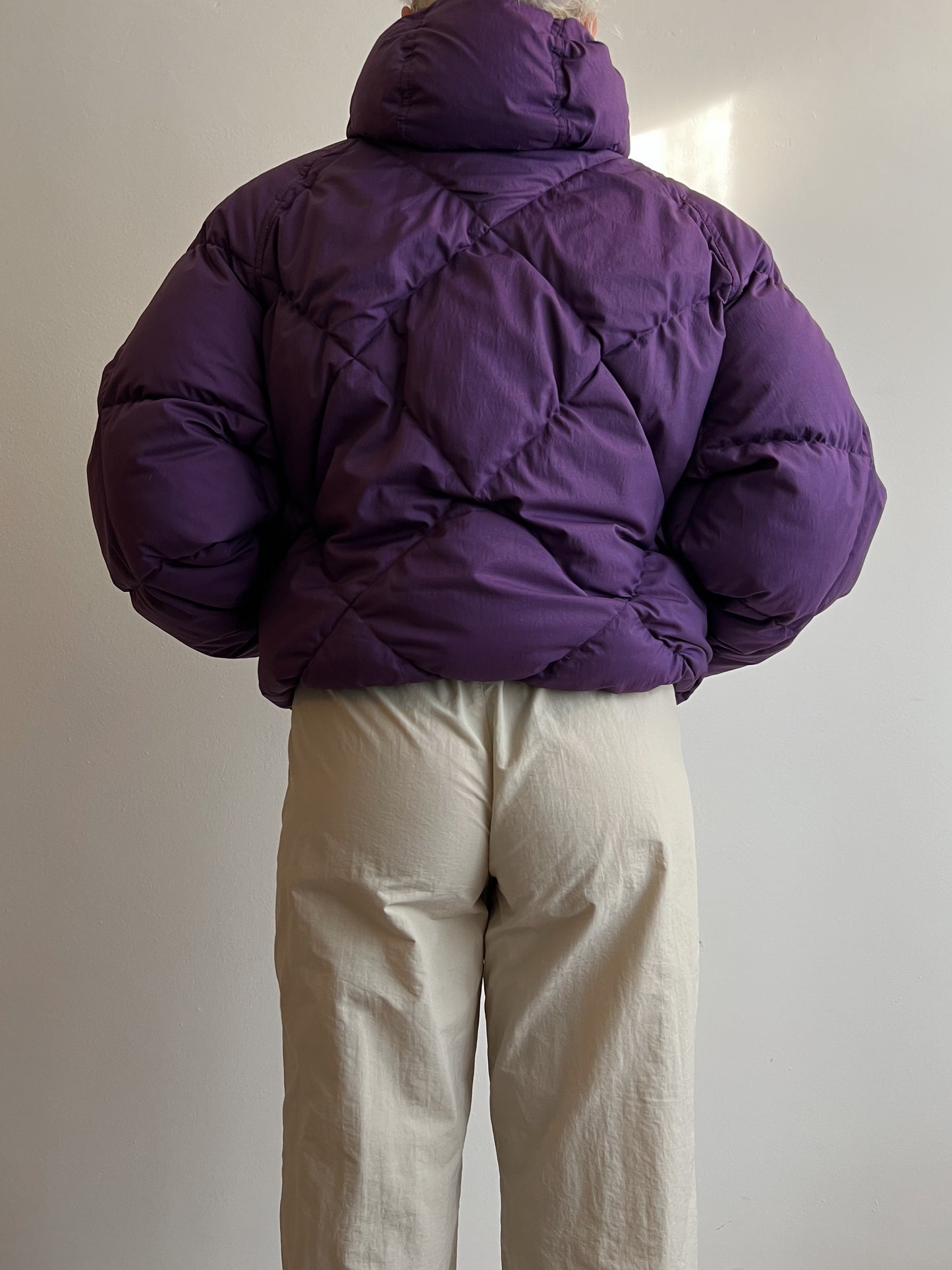 Double face purple puffer jacket