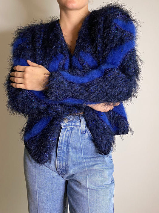 Maxi cardigan blu